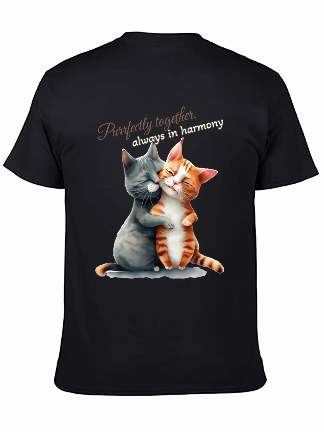 Purrfectly Together Always In Harmony Essential Unisex Summer Tee – Soft Cotton Casual Fit