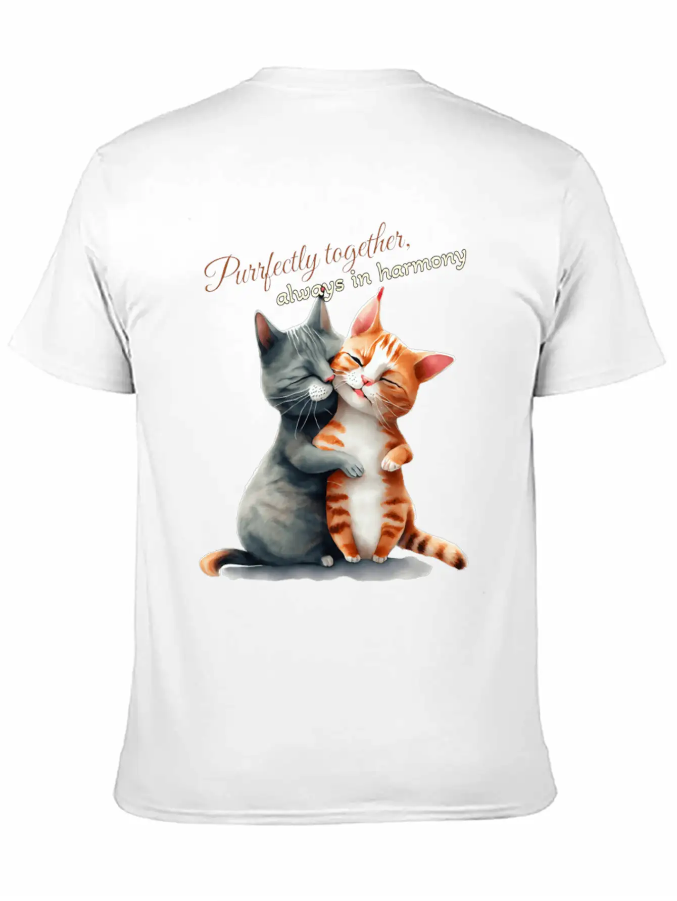 Purrfectly Together Always In Harmony Essential Unisex Summer Tee – Soft Cotton Casual Fit