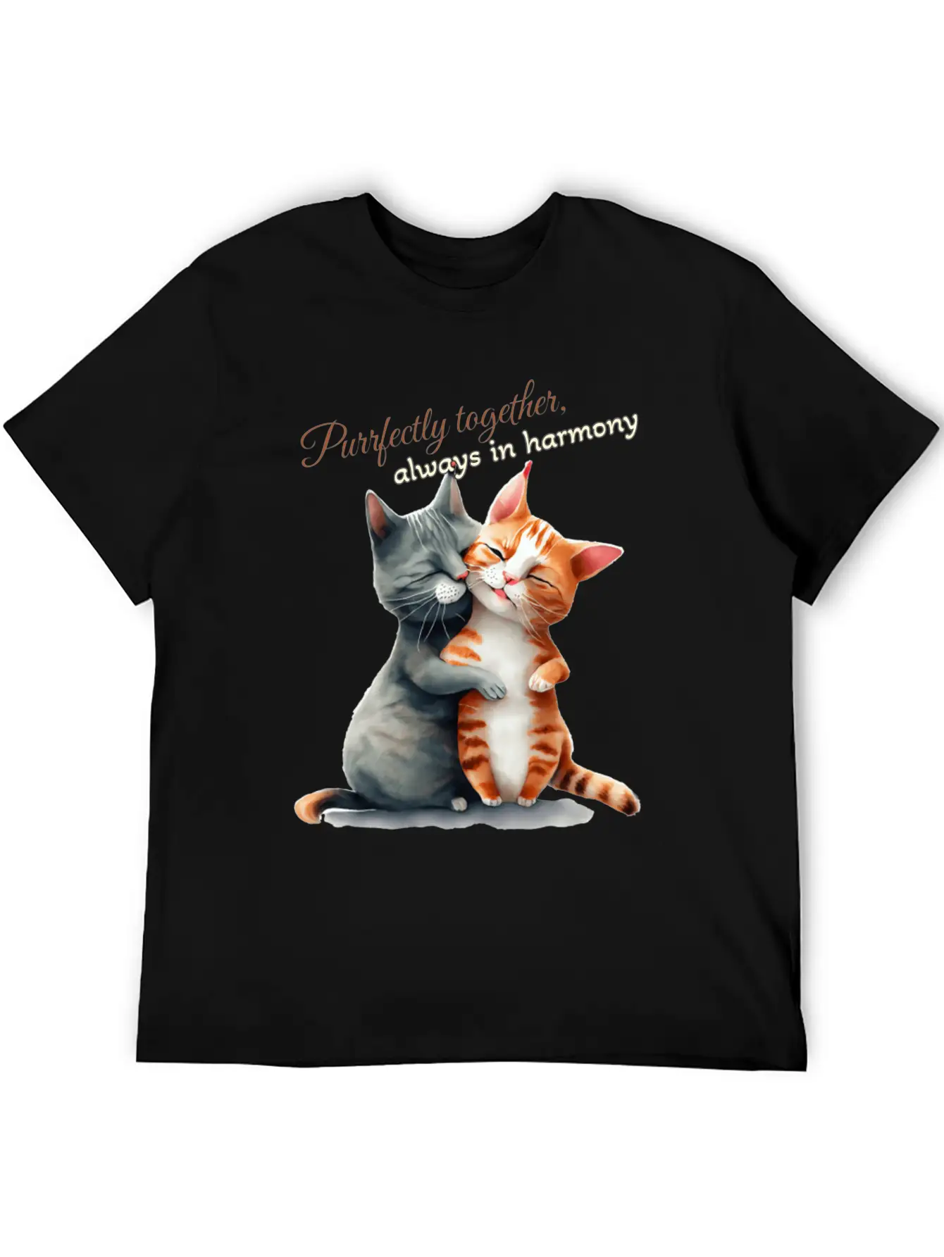 Purrfectly Together Always In Harmony Essential Unisex Summer Tee – Soft Cotton Casual Fit