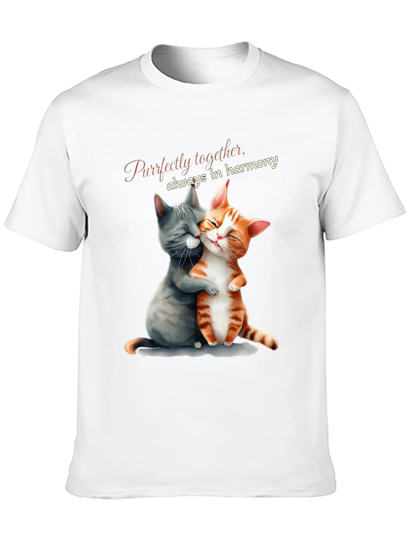 Purrfectly Together Always In Harmony Essential Unisex Summer Tee – Soft Cotton Casual Fit