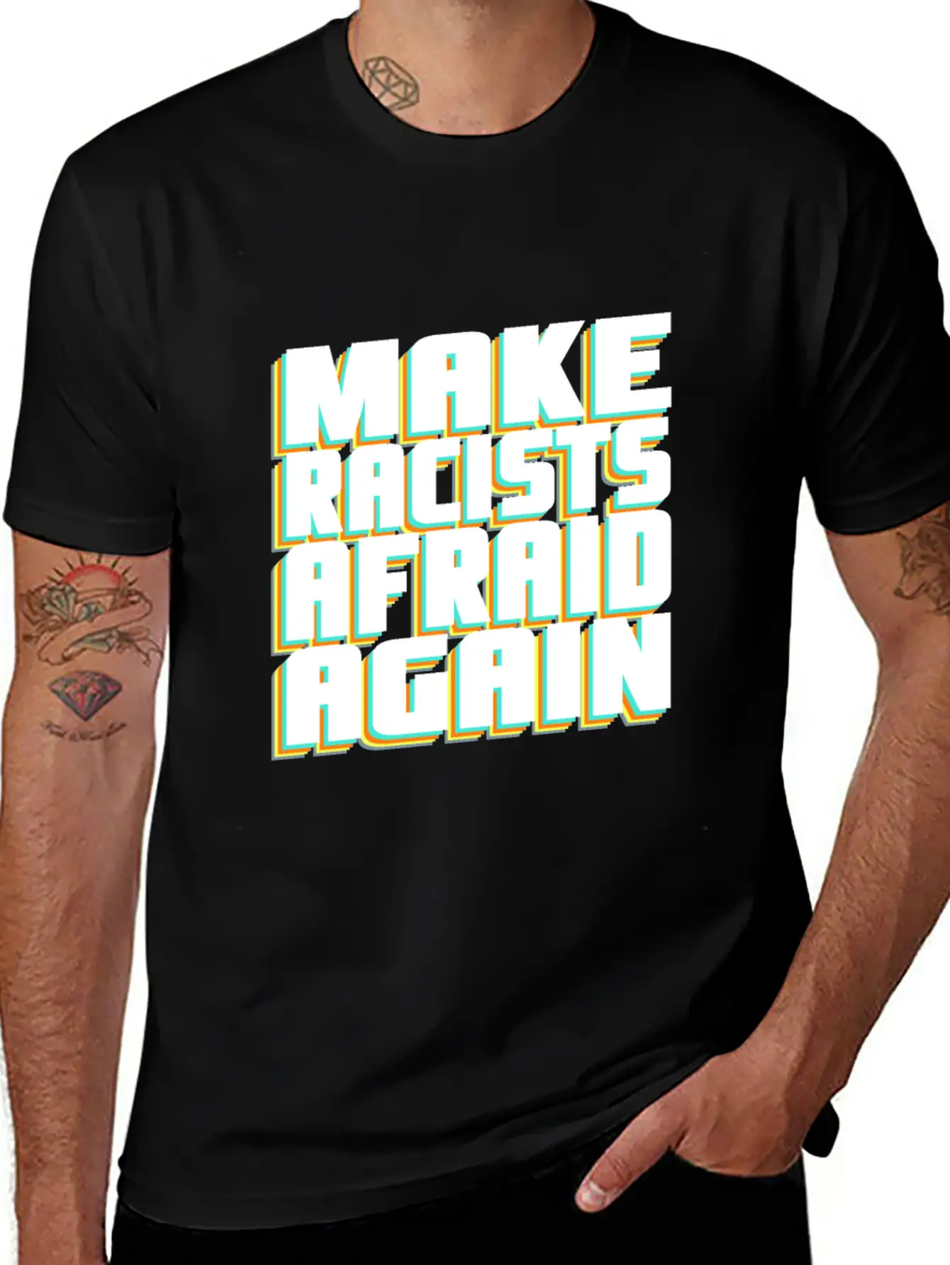 Put A Stop To Racism Basic Graphic T-Shirt – Daily Comfort In Soft Cotton