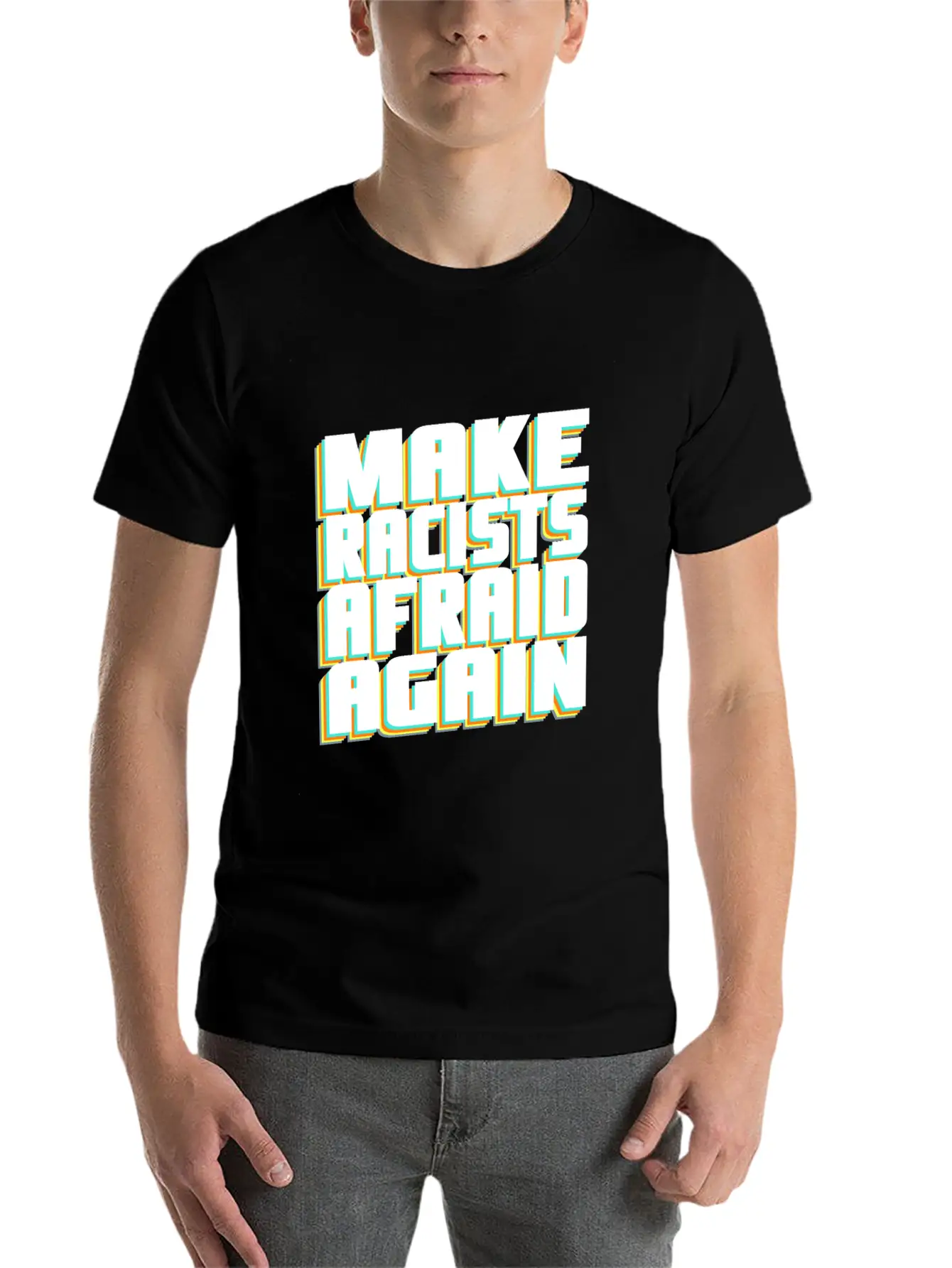 Put A Stop To Racism Basic Graphic T-Shirt – Daily Comfort In Soft Cotton