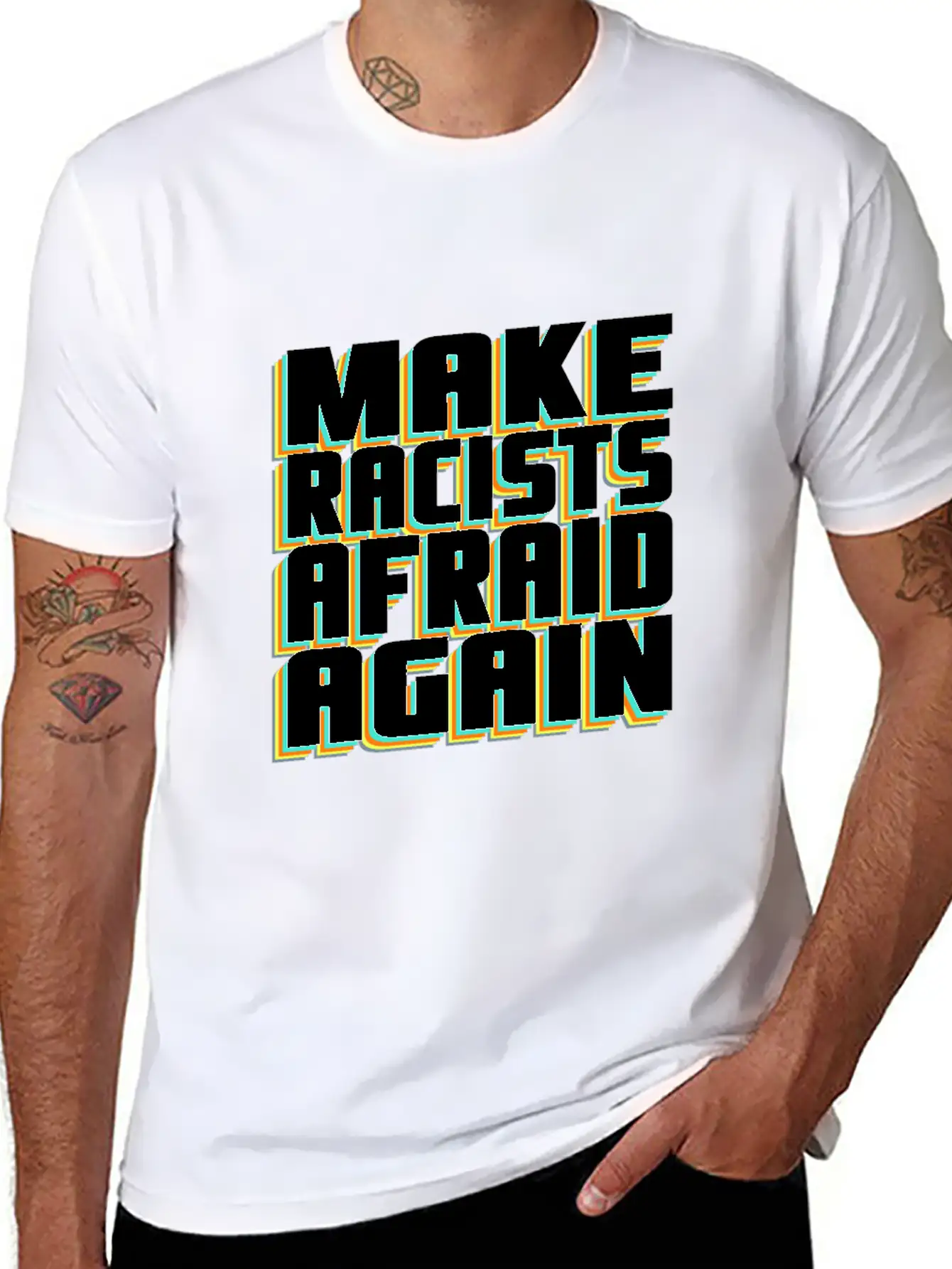 Put A Stop To Racism Basic Graphic T-Shirt – Daily Comfort In Soft Cotton