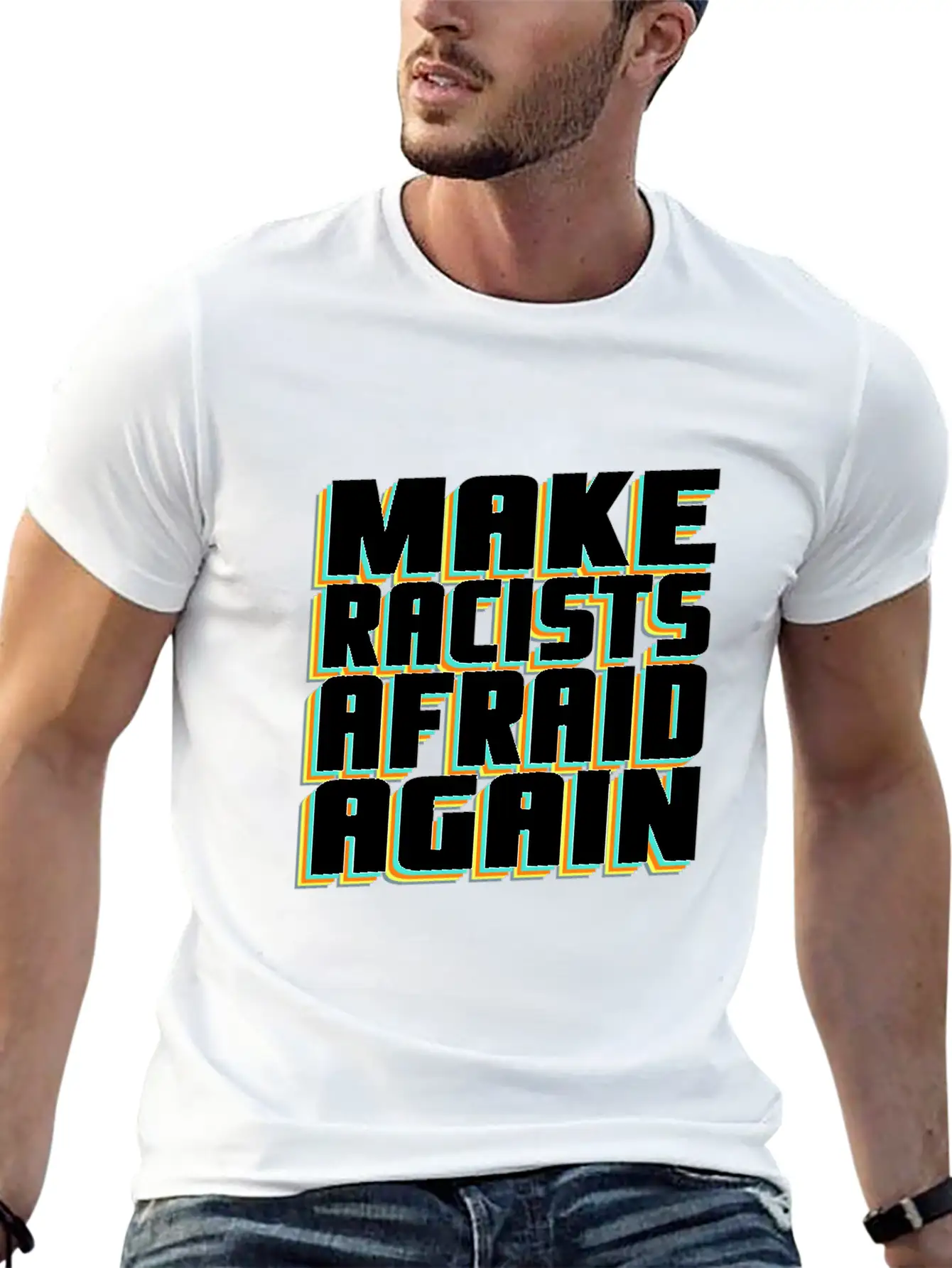 Put A Stop To Racism Basic Graphic T-Shirt – Daily Comfort In Soft Cotton