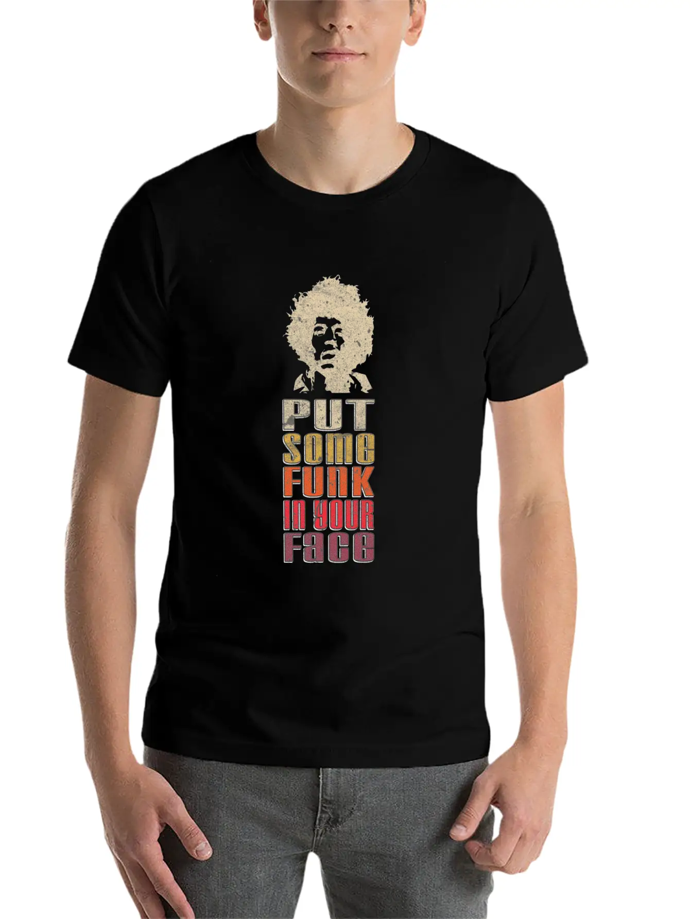 Put Some Funk In Your Face Disco Music Stylish Everyday T-Shirt – Unisex Basic Cotton Tee