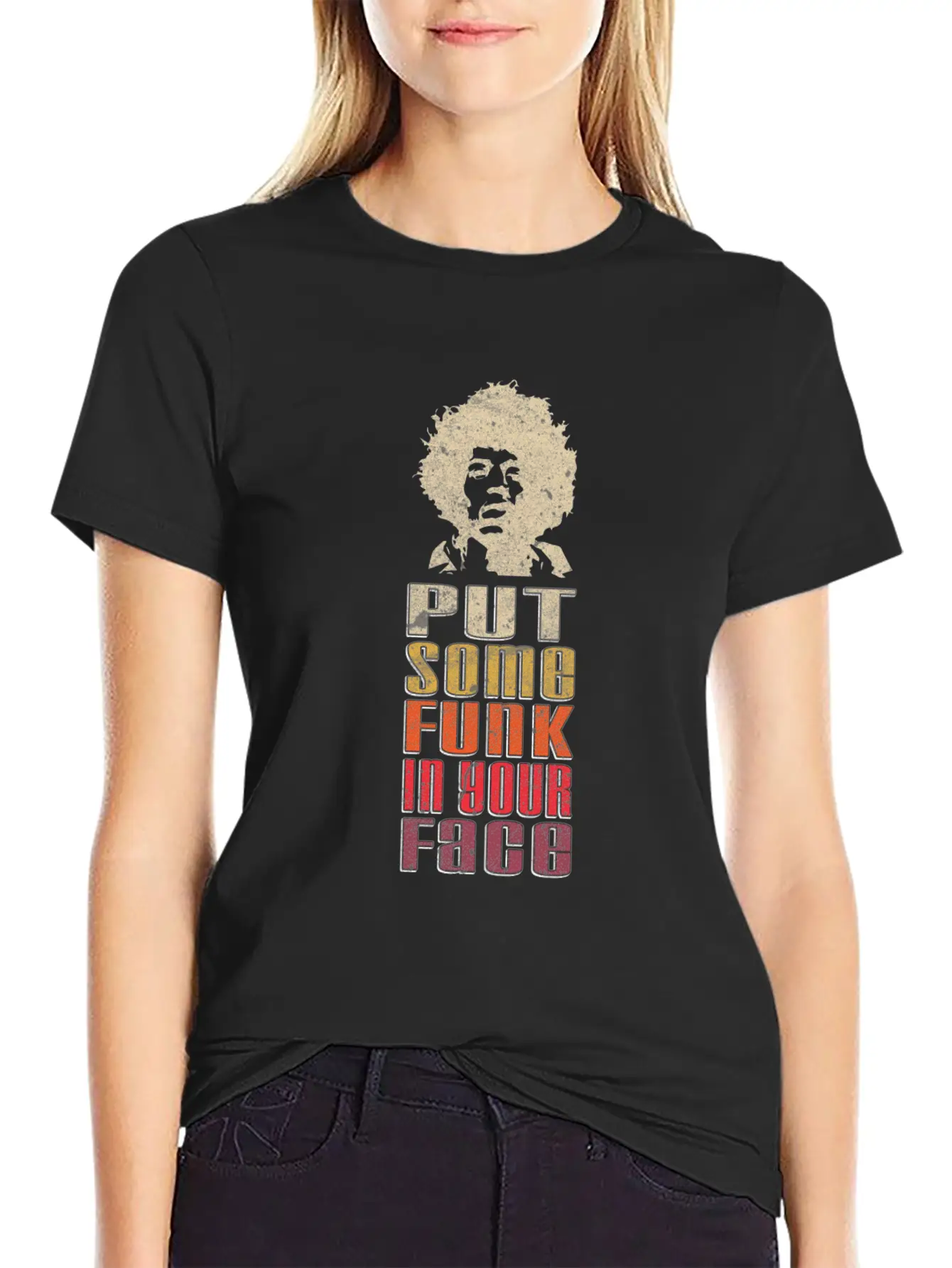 Put Some Funk In Your Face Disco Music Stylish Everyday T-Shirt – Unisex Basic Cotton Tee