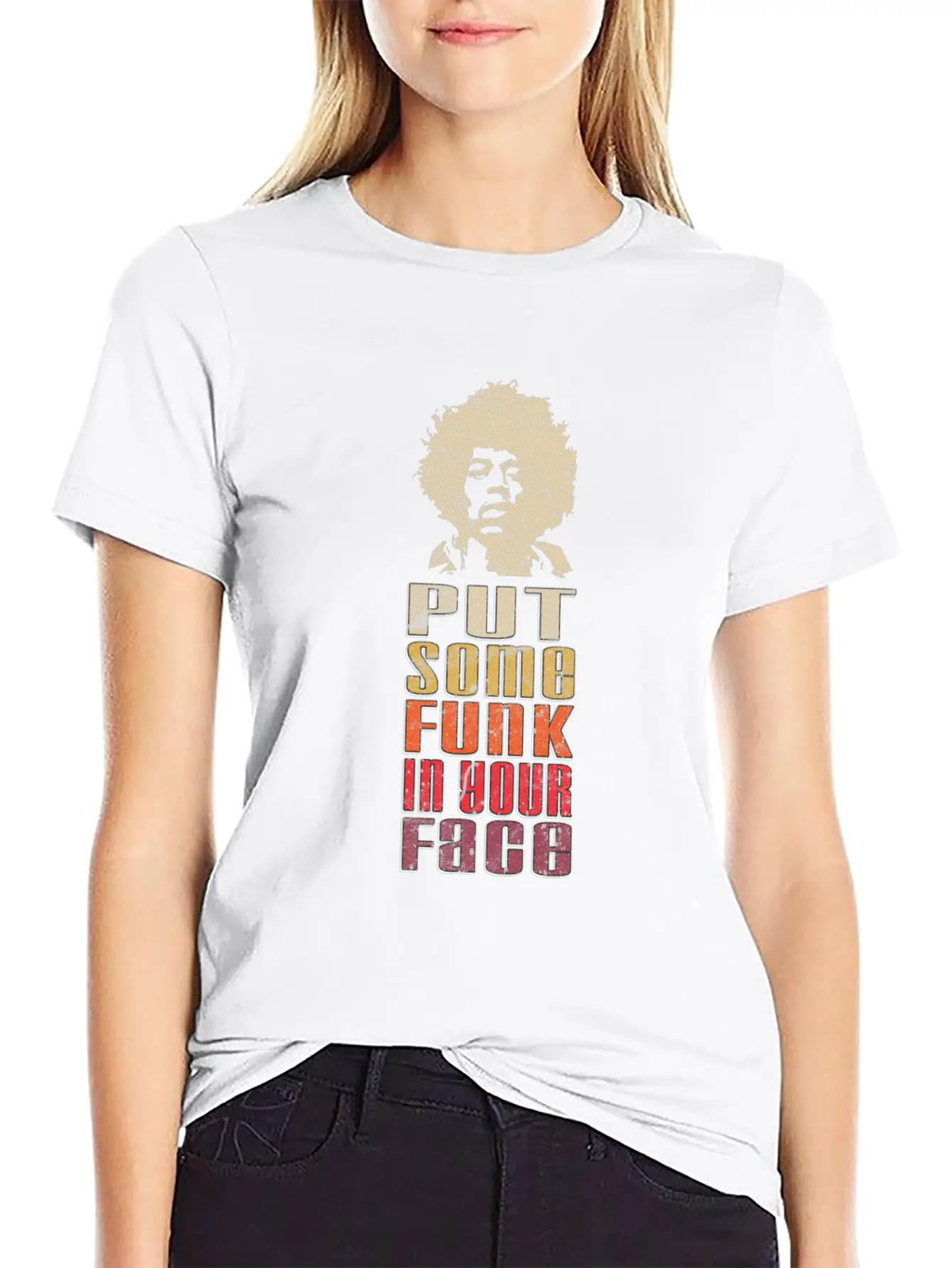 Put Some Funk In Your Face Disco Music Stylish Everyday T-Shirt – Unisex Basic Cotton Tee