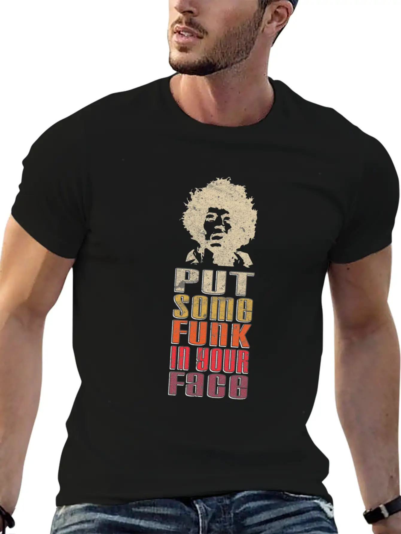 Put Some Funk In Your Face Disco Music Stylish Everyday T-Shirt – Unisex Basic Cotton Tee