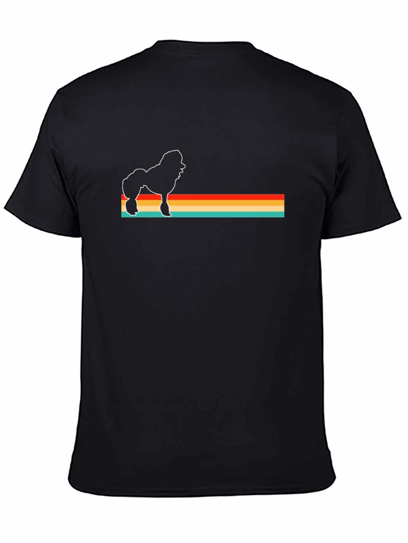 Retro Poodle Graphic Black T-Shirt