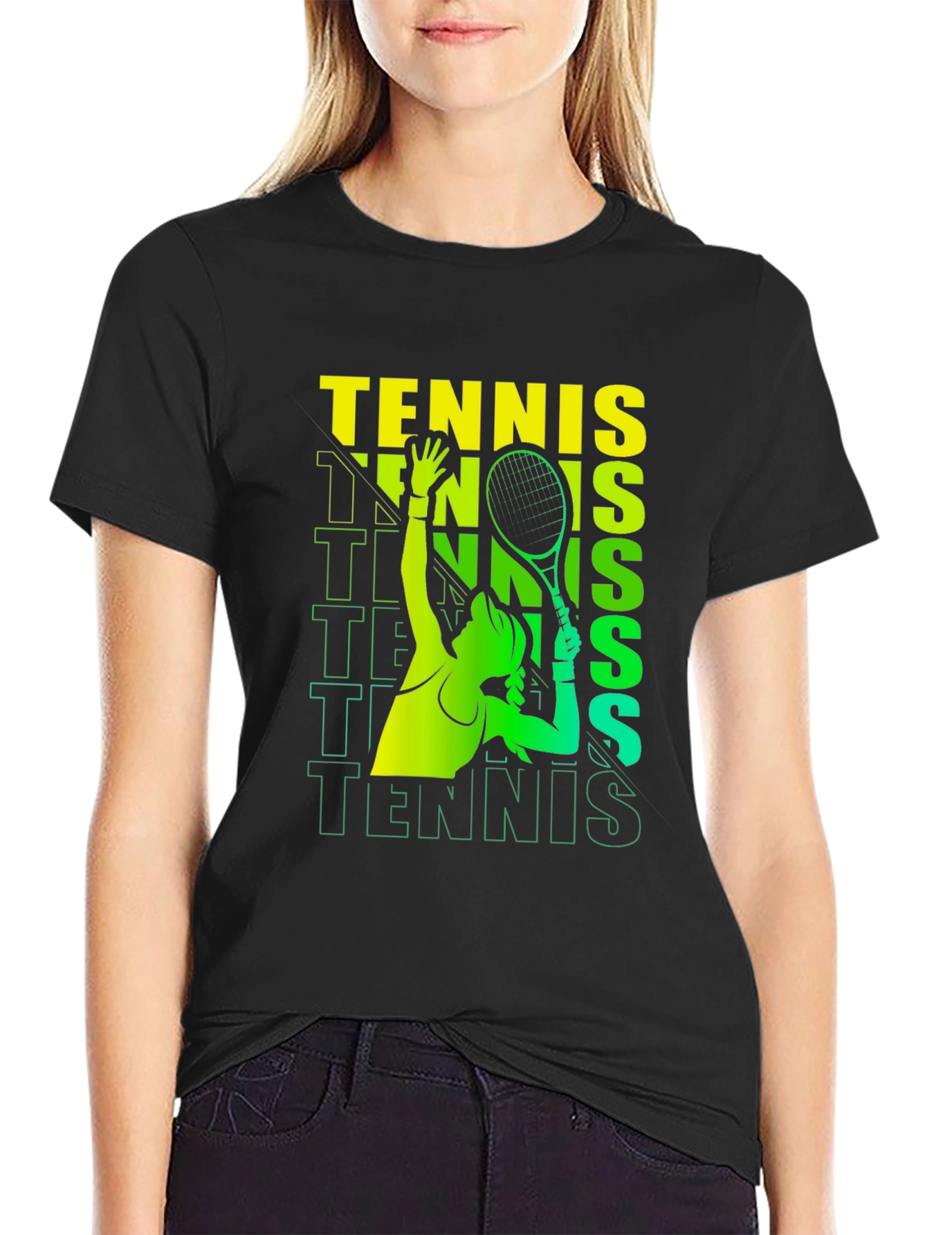 Tennis Player Graphic Print T-Shirt