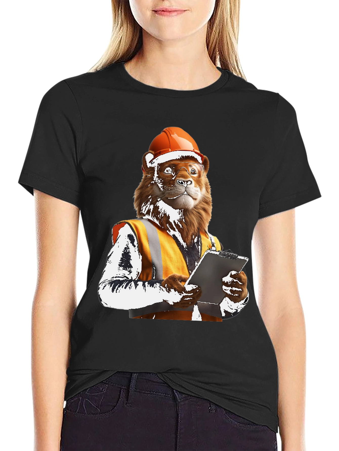 Lion Construction Worker Graphic Tee