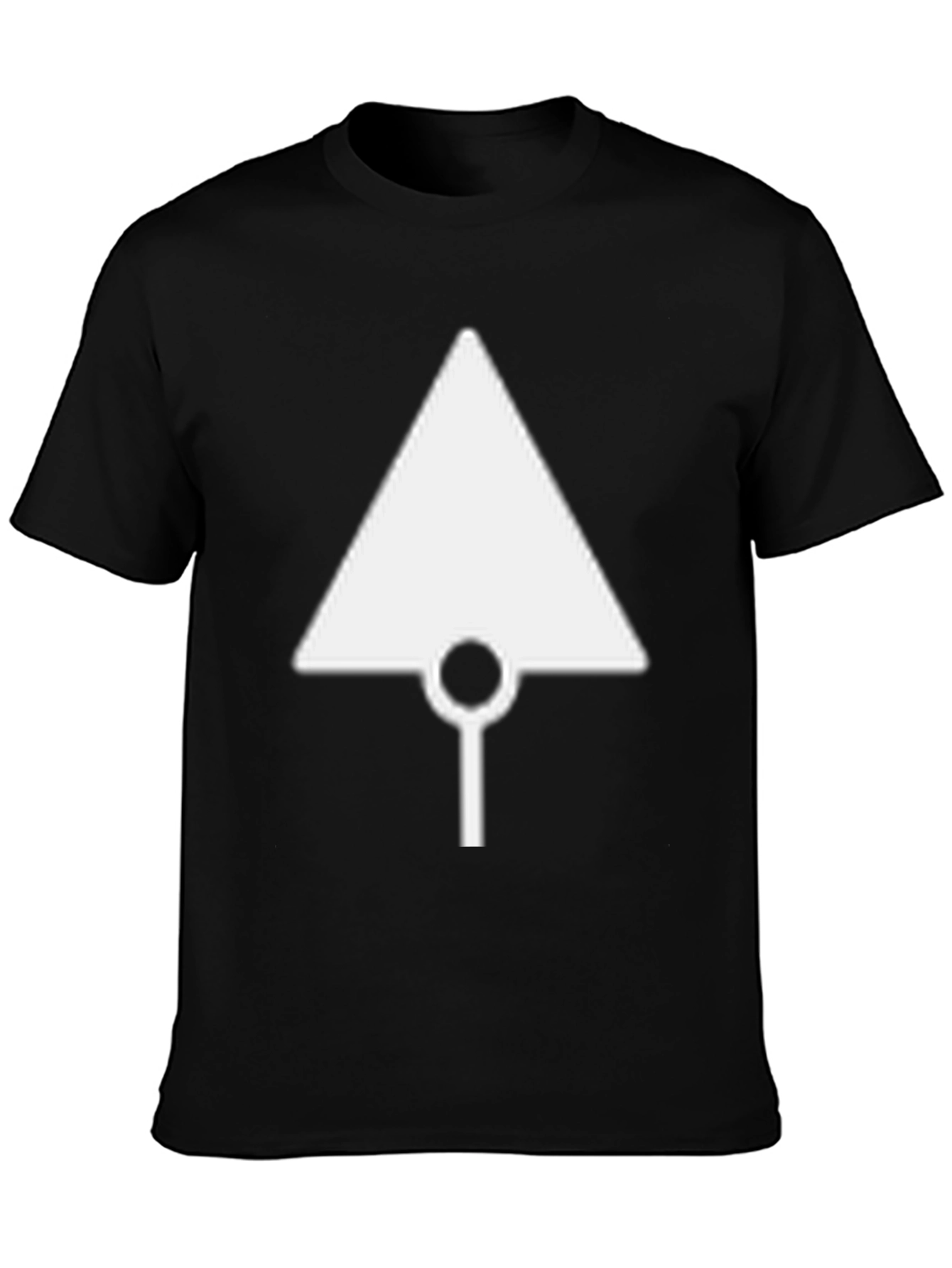 Geometric White Logo Tee - Black Cotton Casual Shirt