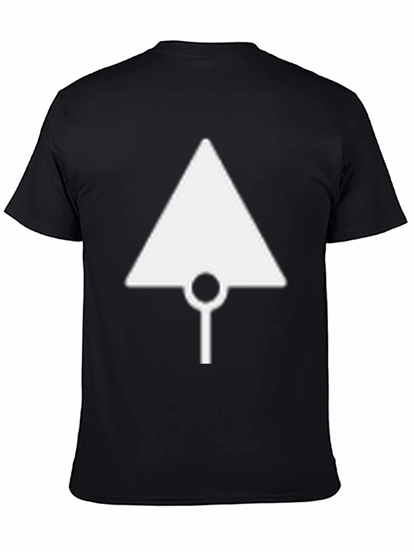 Geometric White Logo Tee - Black Cotton Casual Shirt