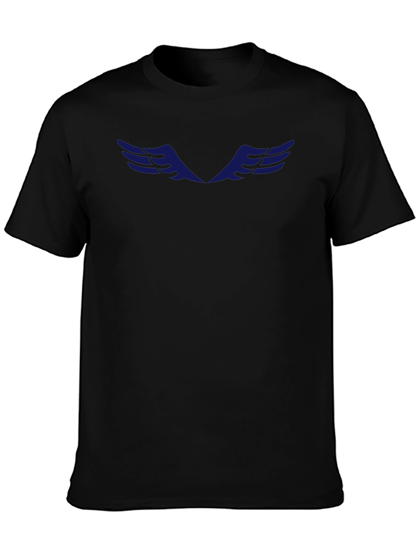 Mens Black Graphic Tee - Wing Design