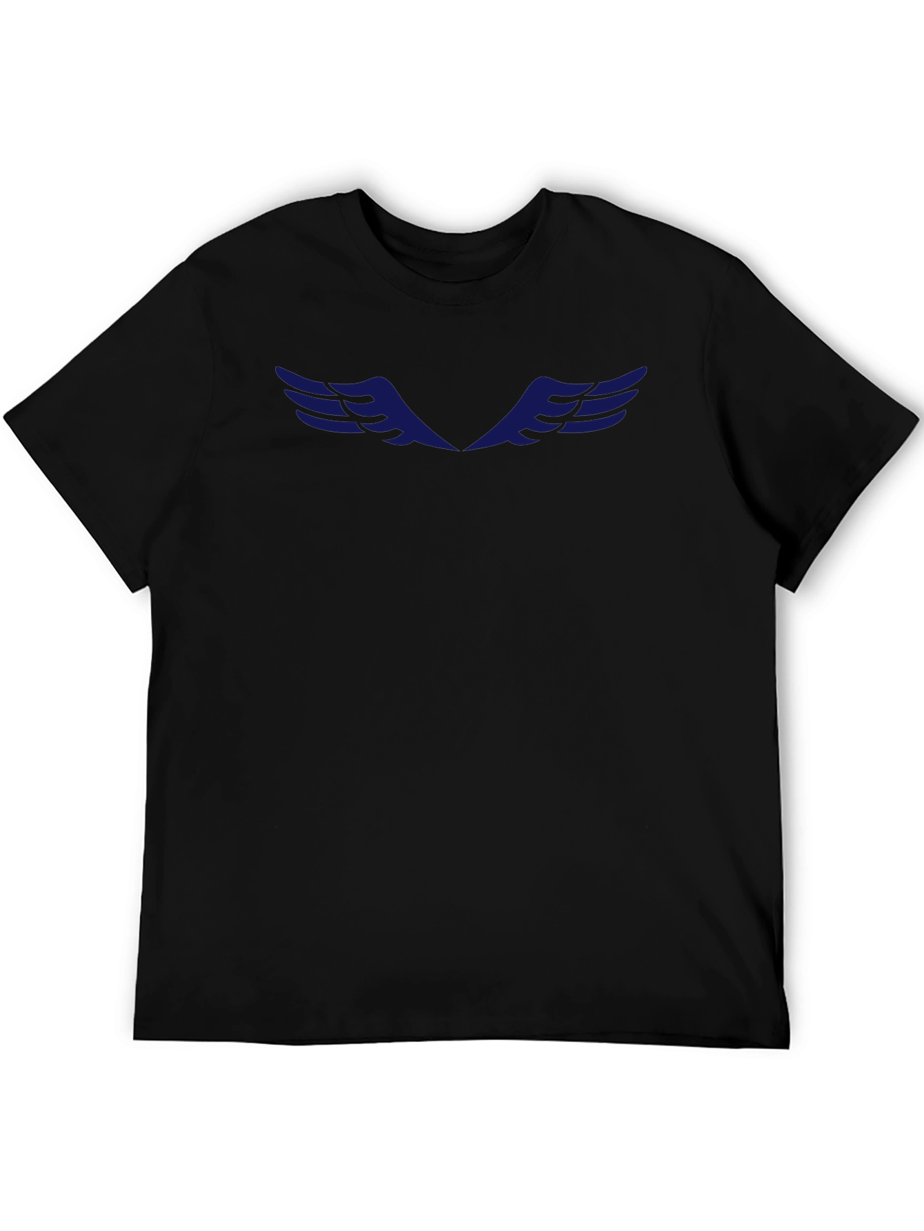Mens Black Graphic Tee - Wing Design