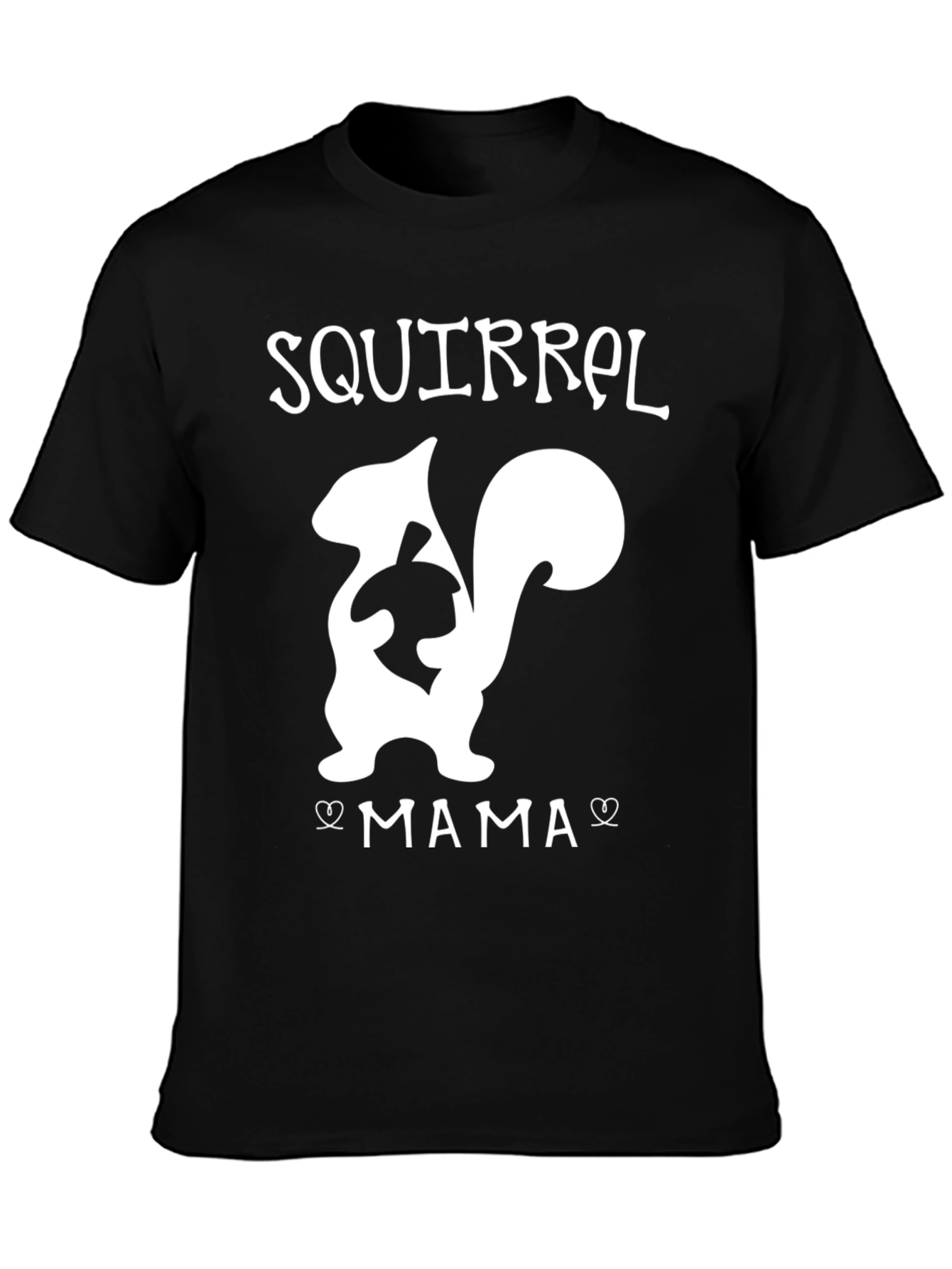 Squirrel Mama Graphic Tee - Black Cotton T-Shirt