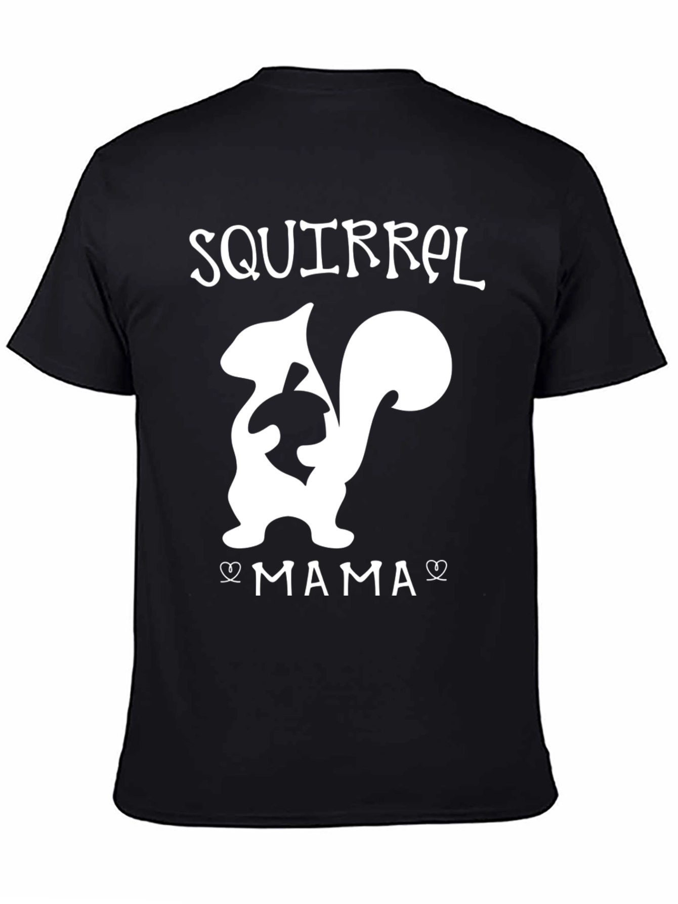 Squirrel Mama Graphic Tee - Black Cotton T-Shirt