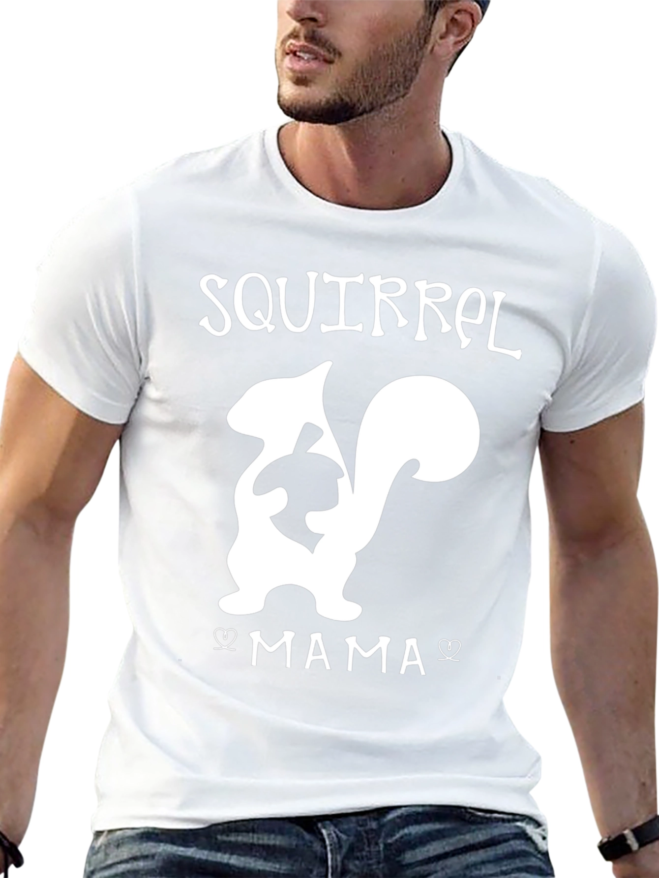 Squirrel Mama Graphic Tee - Black Cotton T-Shirt