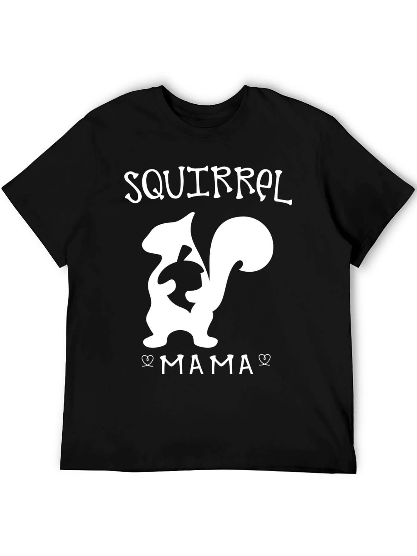 Squirrel Mama Graphic Tee - Black Cotton T-Shirt