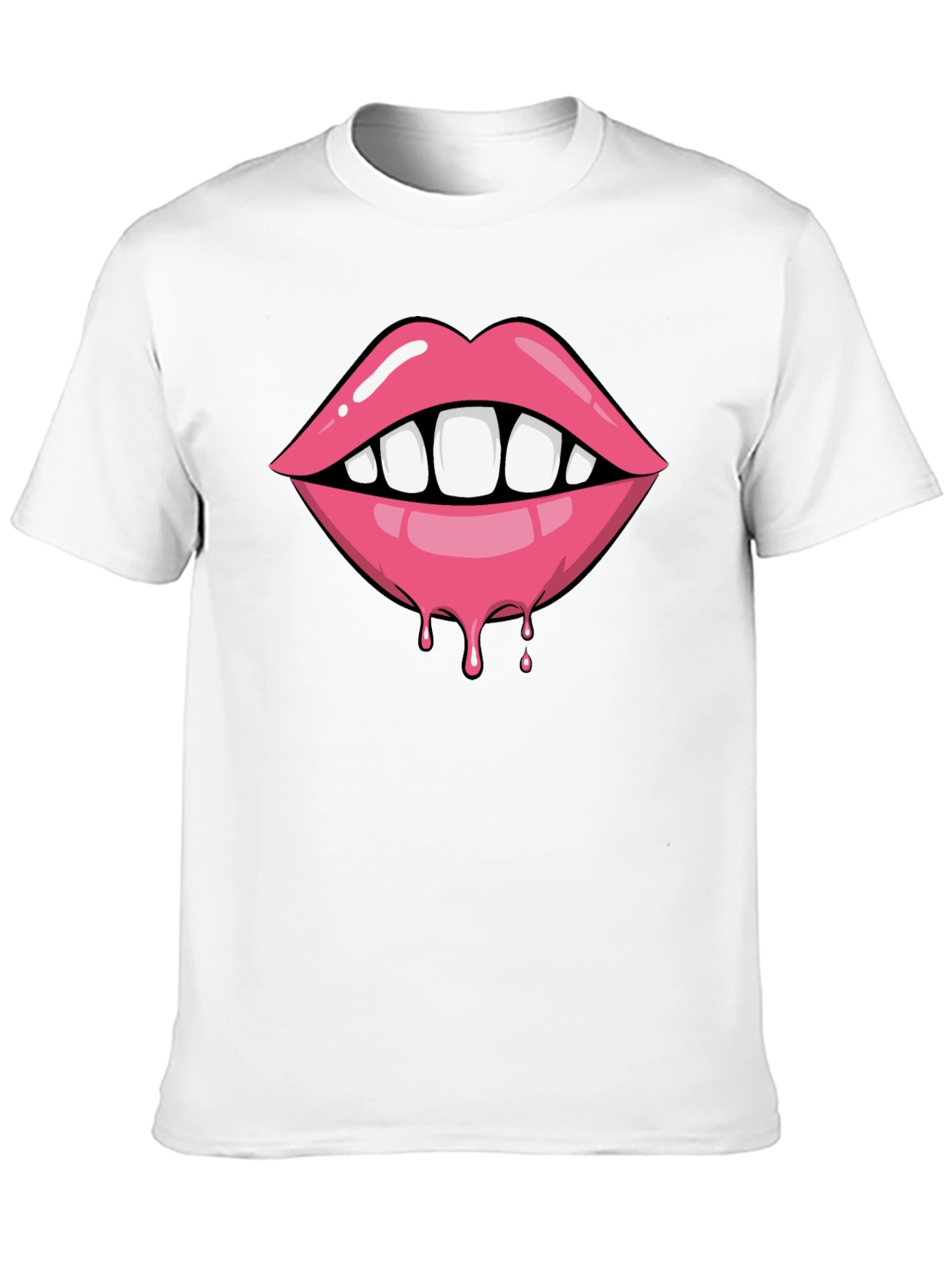 Lips Dripping Graphic Tee - Unisex Black T-Shirt