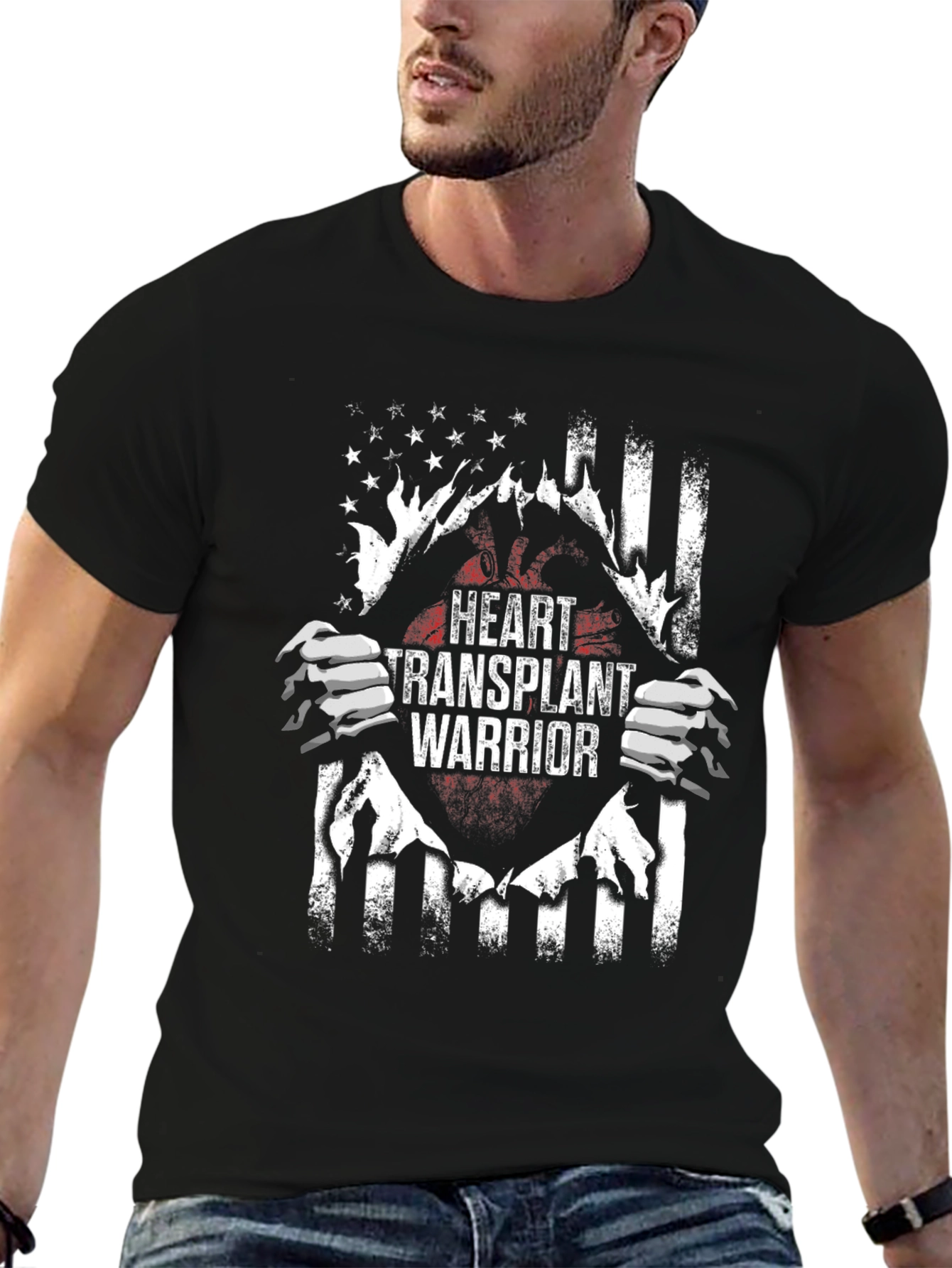 Heart Transplant Warrior Flag T-Shirt