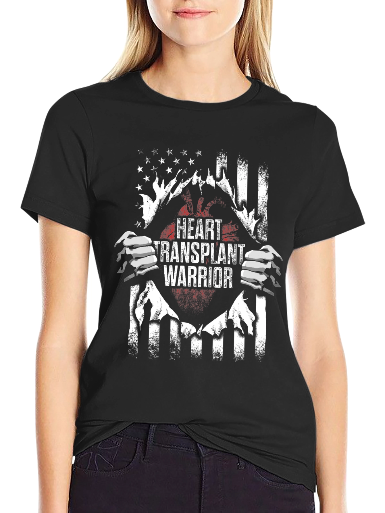 Heart Transplant Warrior Flag T-Shirt