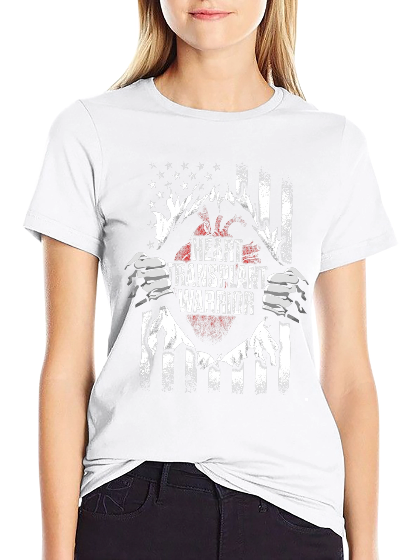 Heart Transplant Warrior Flag T-Shirt