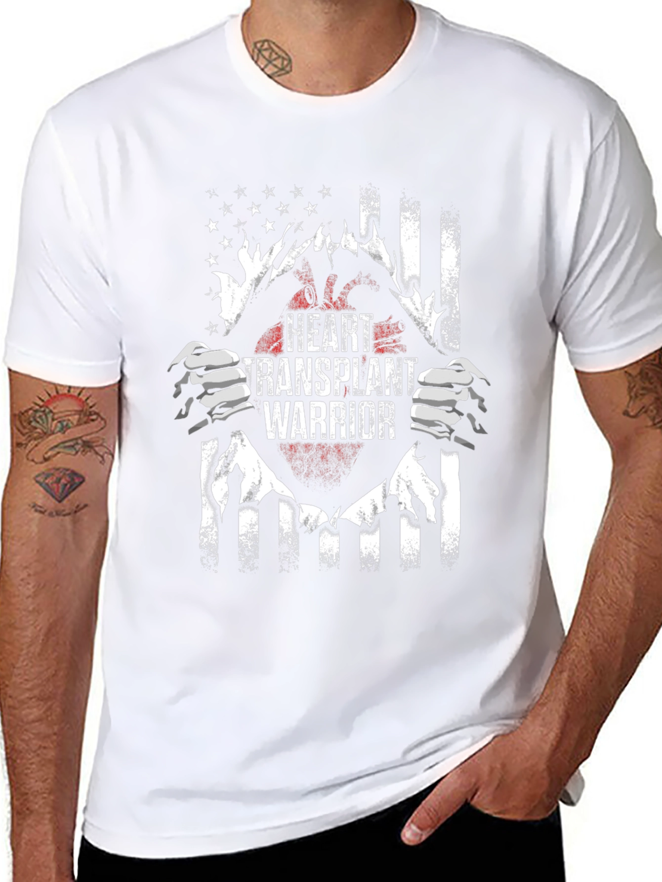 Heart Transplant Warrior Flag T-Shirt