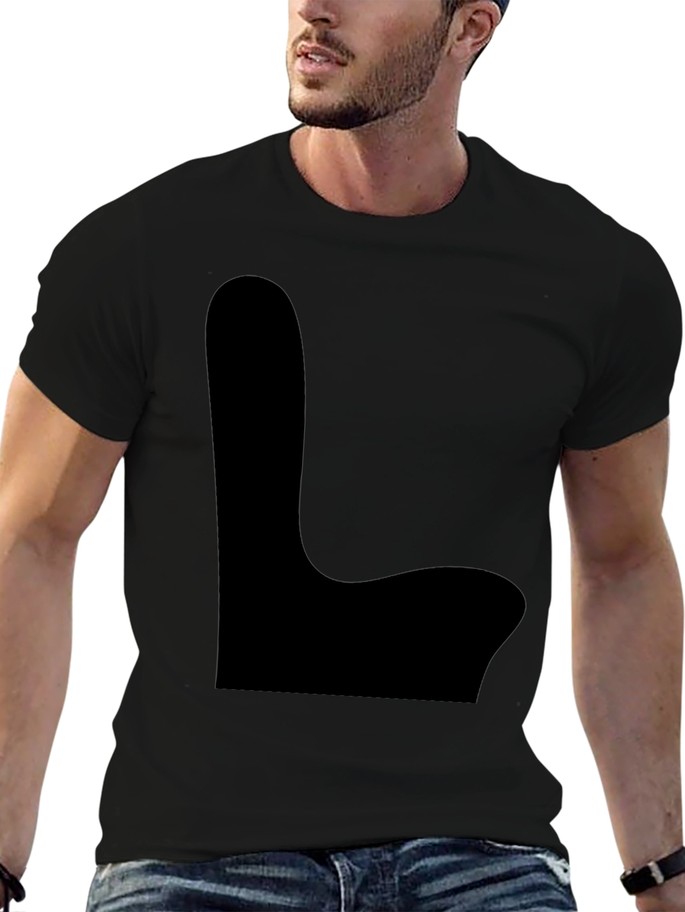 Mens Black Crew Neck T-Shirt