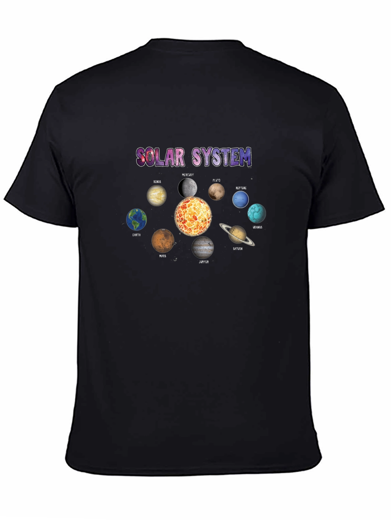 Solar System Graphic Black T-Shirt