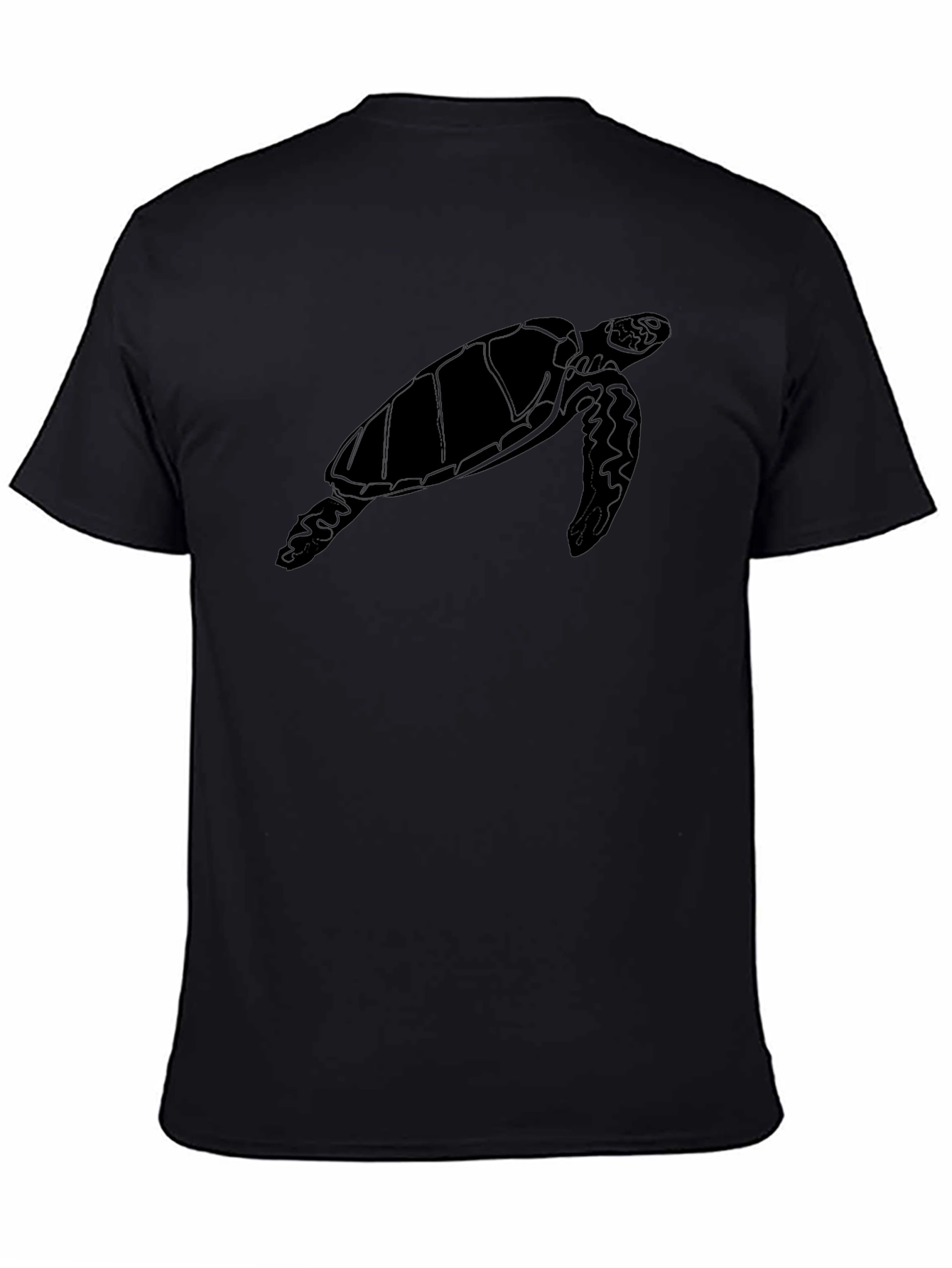 Sea Turtle Graphic T-Shirt - Black Cotton Tee