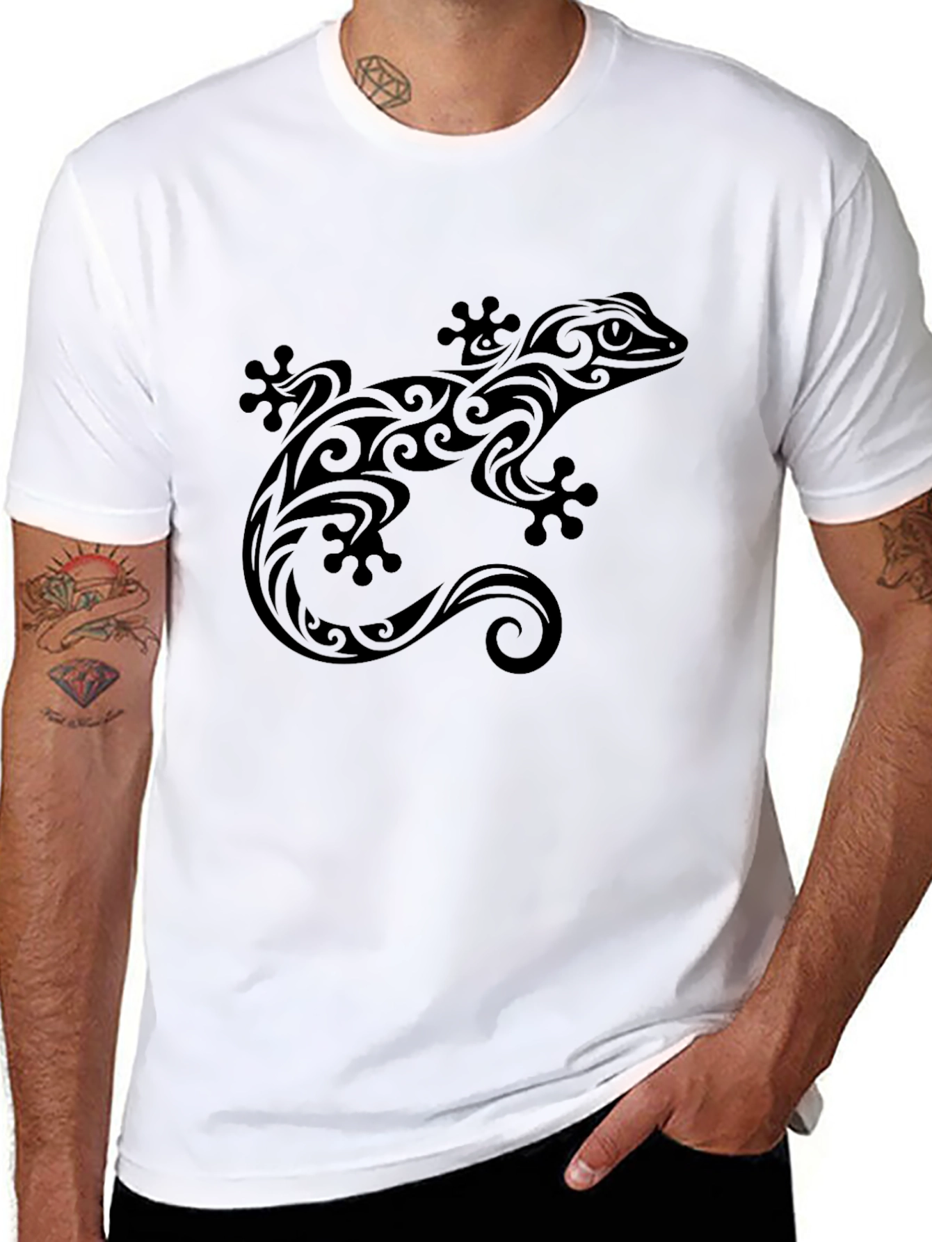 Tribal Lizard Graphic T-Shirt