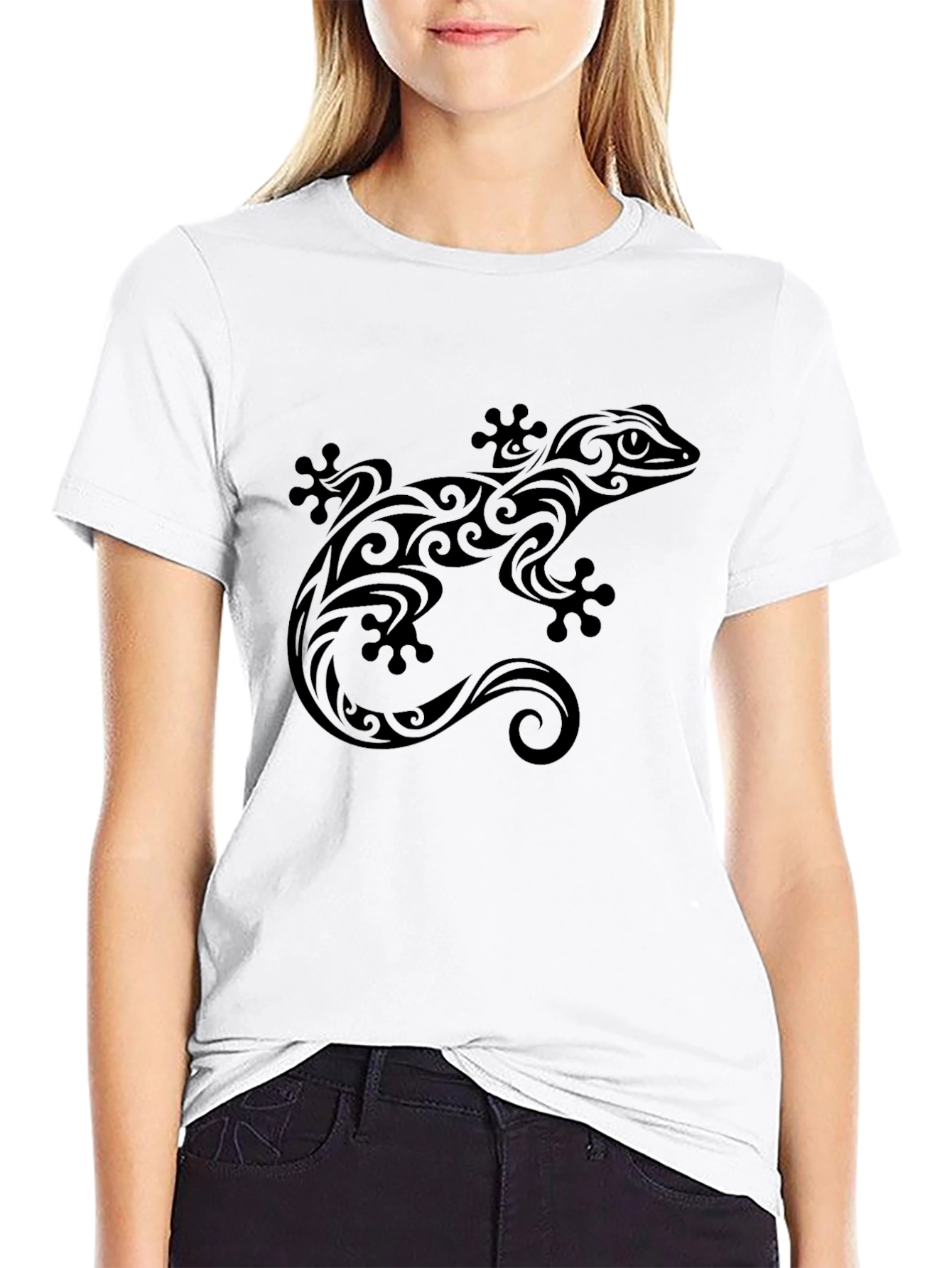 Tribal Lizard Graphic T-Shirt