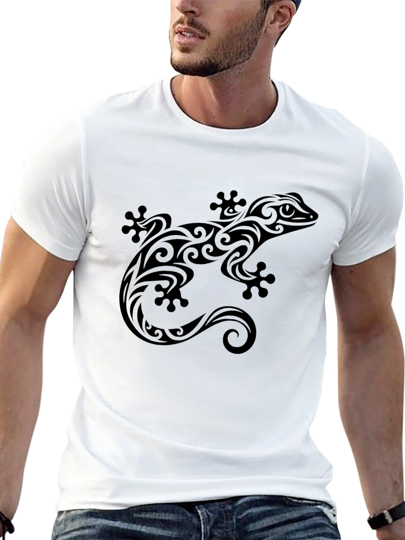 Tribal Lizard Graphic T-Shirt