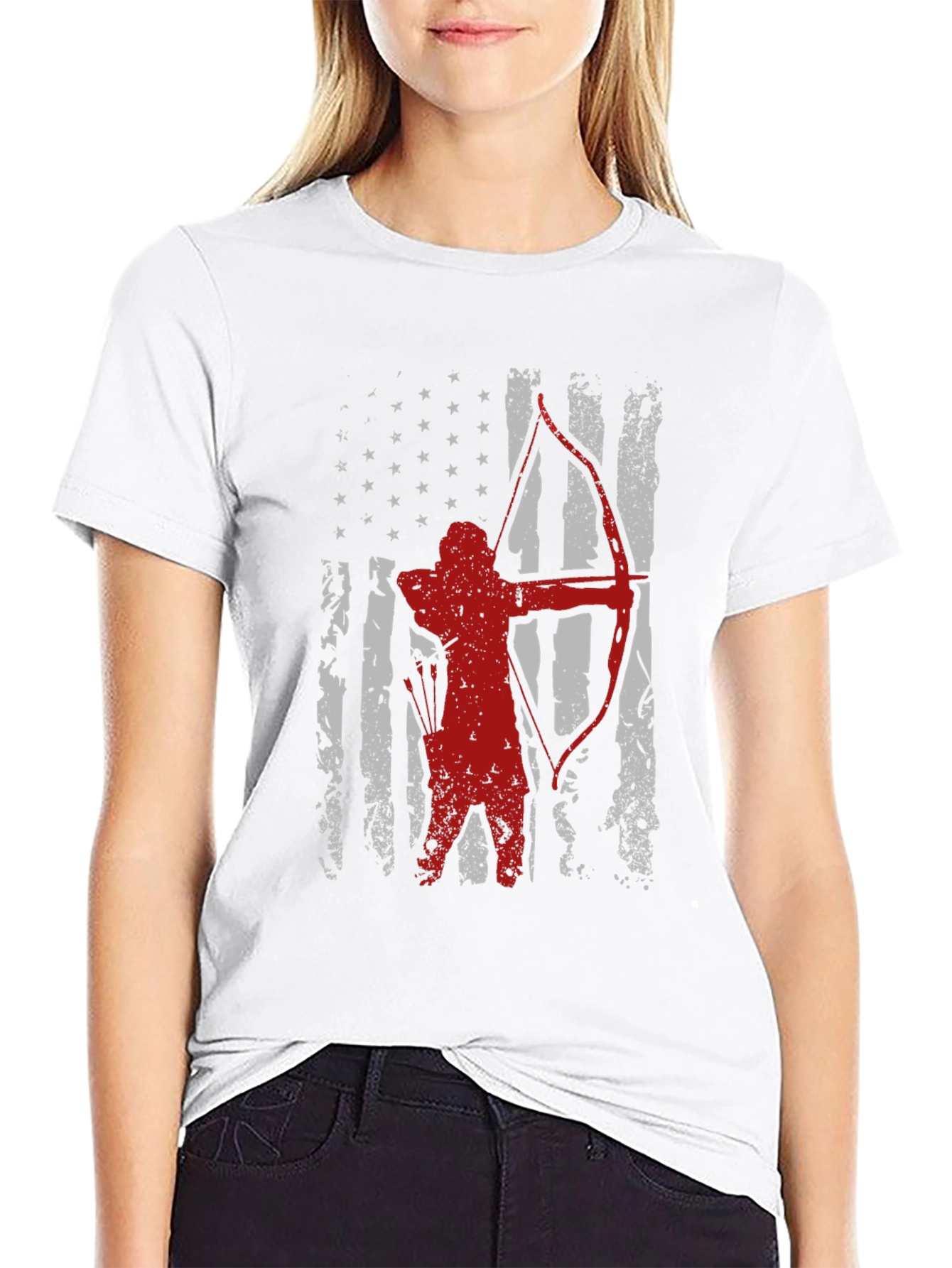 Archer American Flag T-Shirt - Patriotic Archery Tee