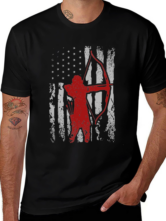 Archer American Flag T-Shirt - Patriotic Archery Tee