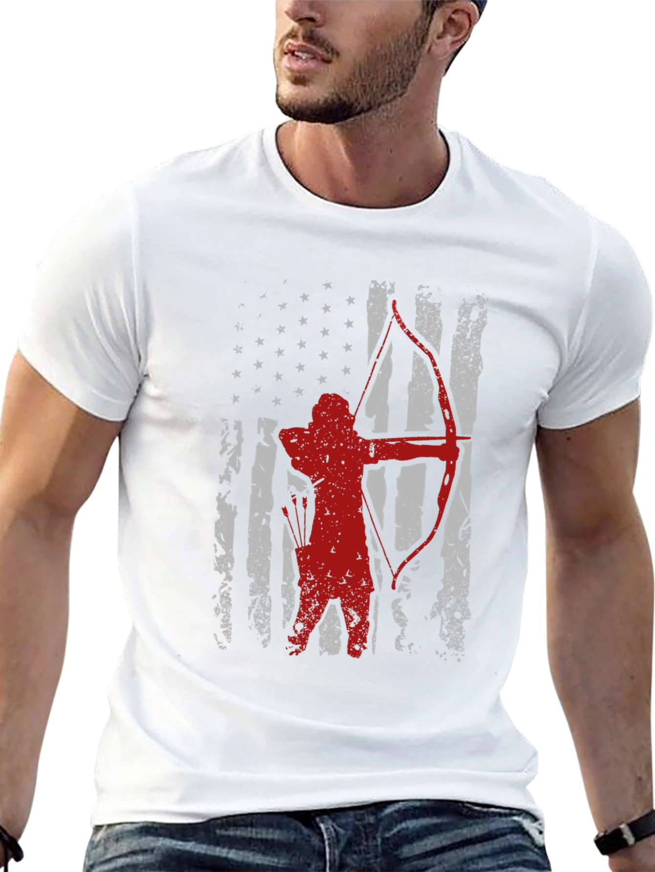 Archer American Flag T-Shirt - Patriotic Archery Tee