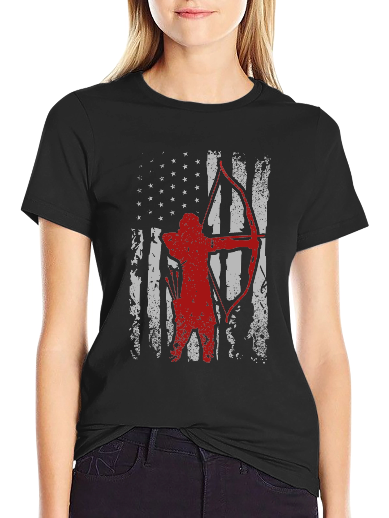 Archer American Flag T-Shirt - Patriotic Archery Tee