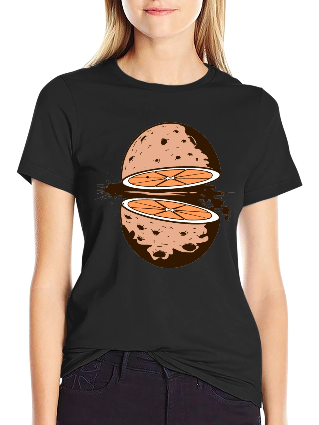 Sliced Orange Moon Graphic Tee