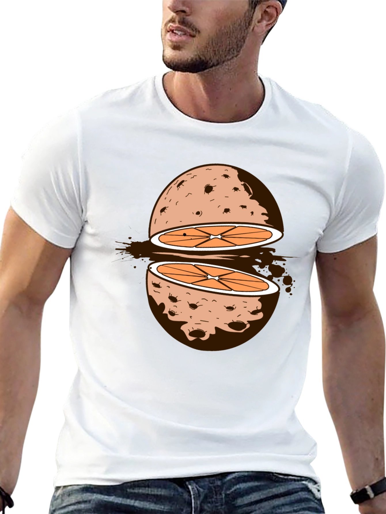 Sliced Orange Moon Graphic Tee