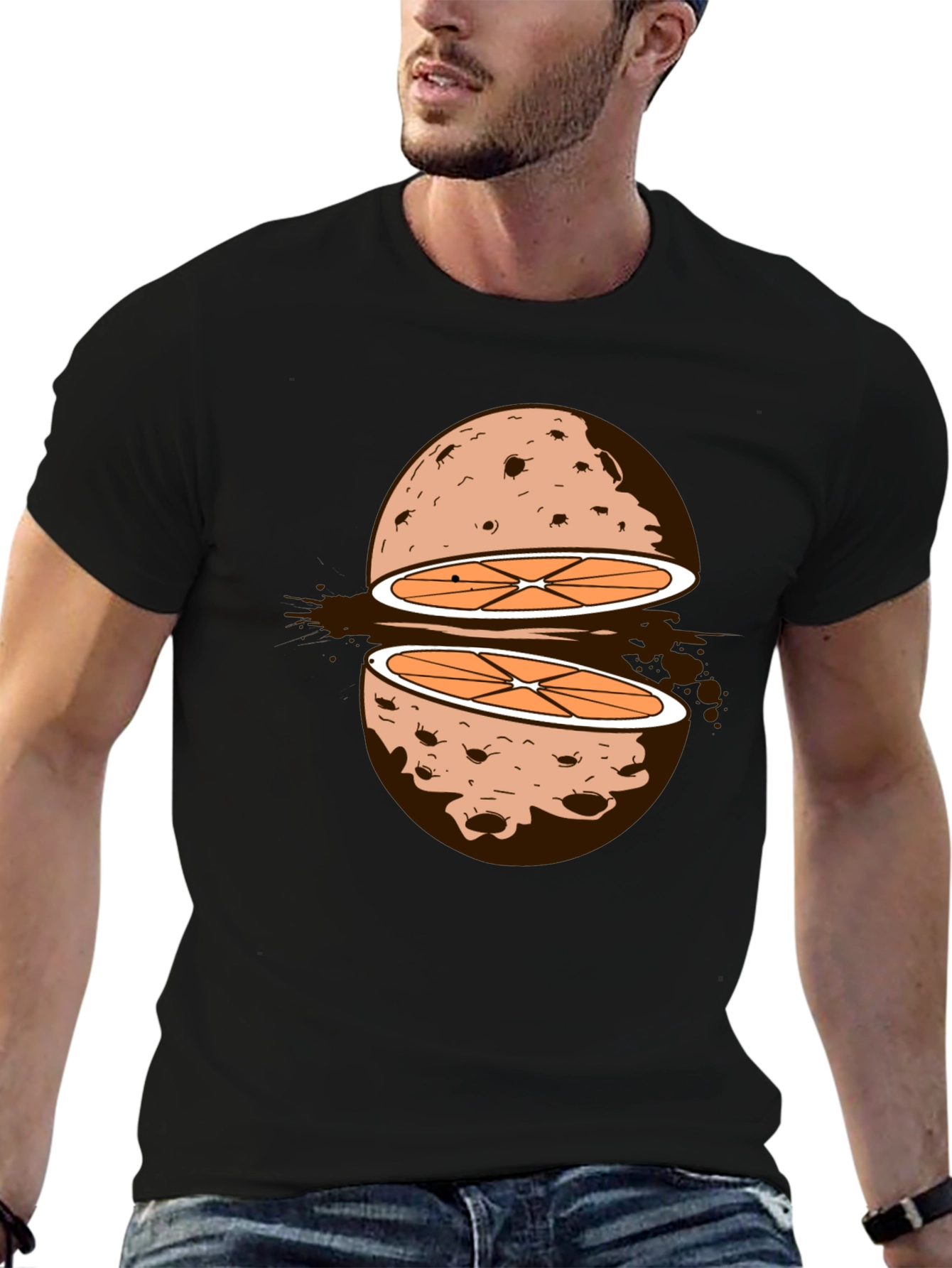 Sliced Orange Moon Graphic Tee