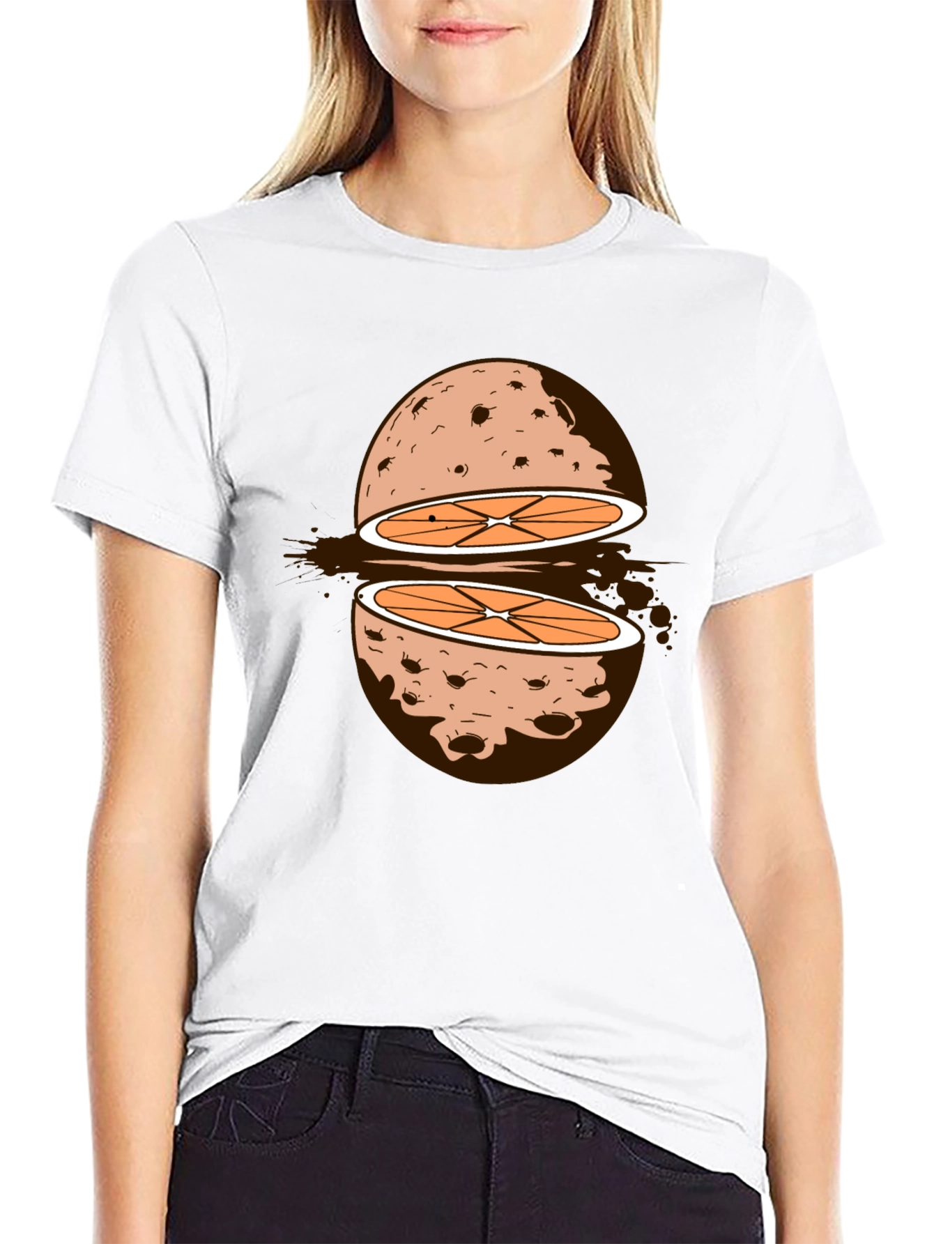Sliced Orange Moon Graphic Tee