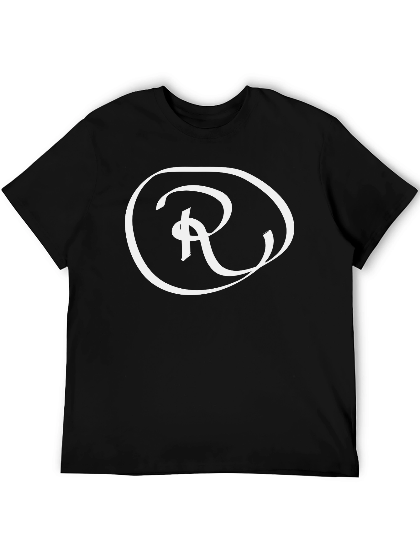 Stylish Black Tee with White R Logo