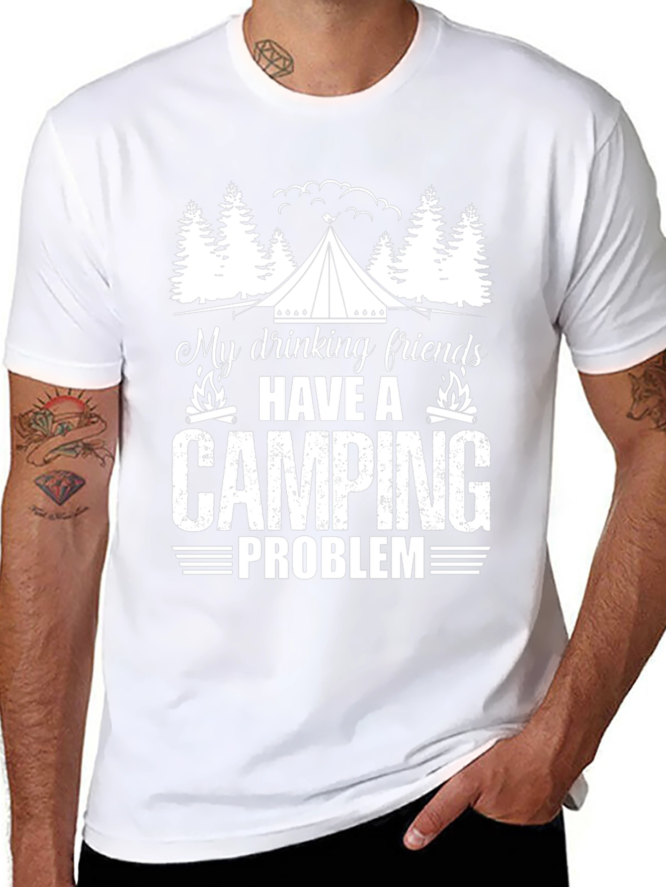 Camping Problem T-Shirt: Drinking Friends Humor Tee