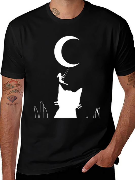 Moonlit Cat Silhouette T-Shirt