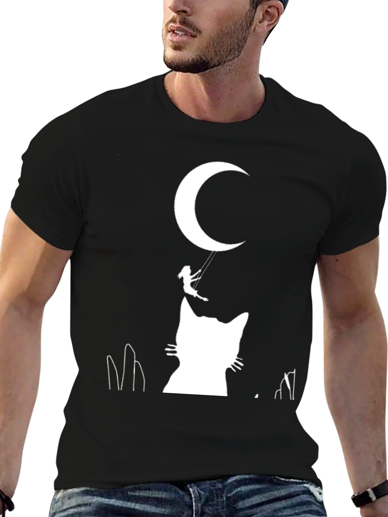 Moonlit Cat Silhouette T-Shirt
