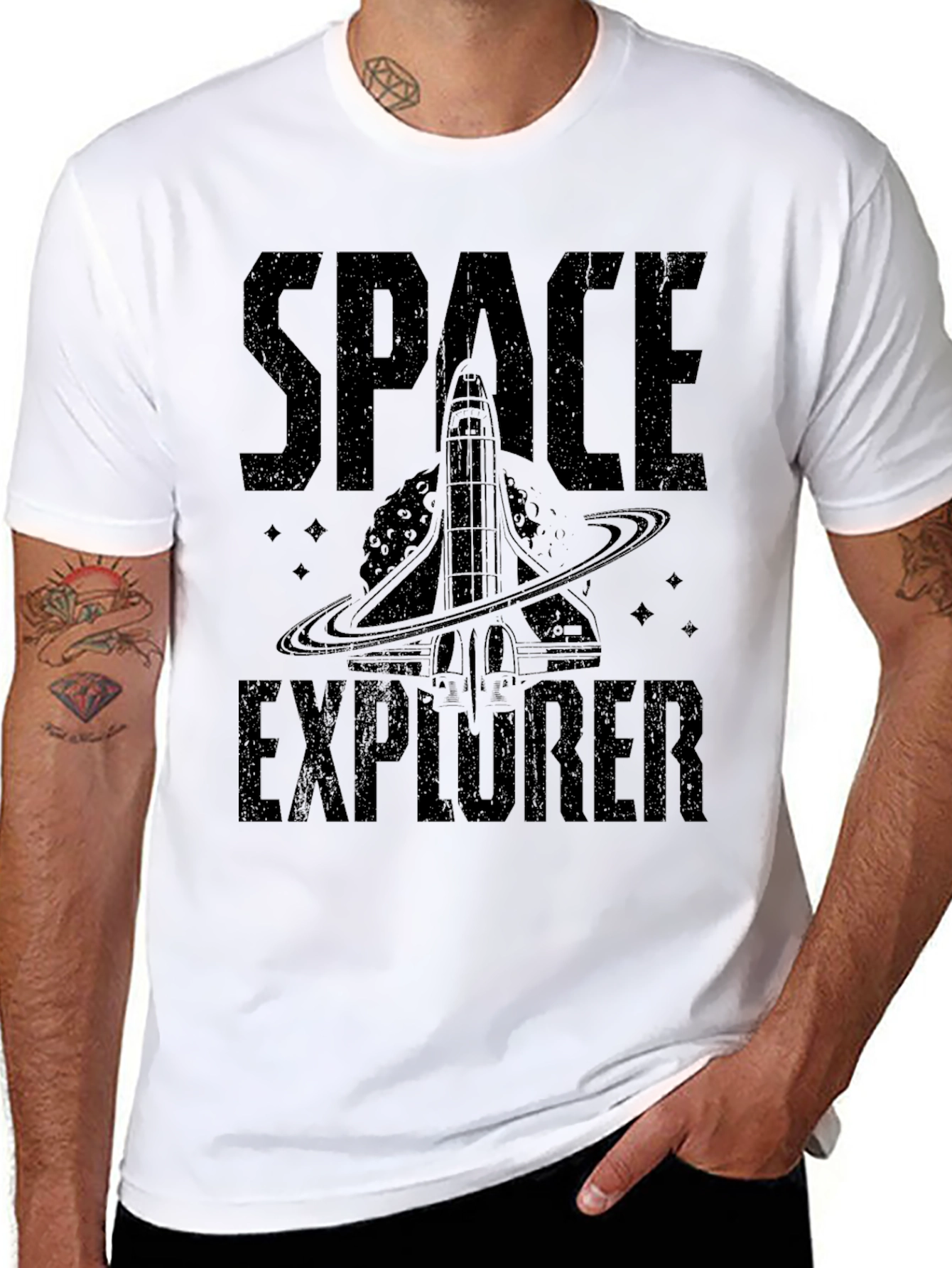 Space Explorer Graphic T-Shirt - Black