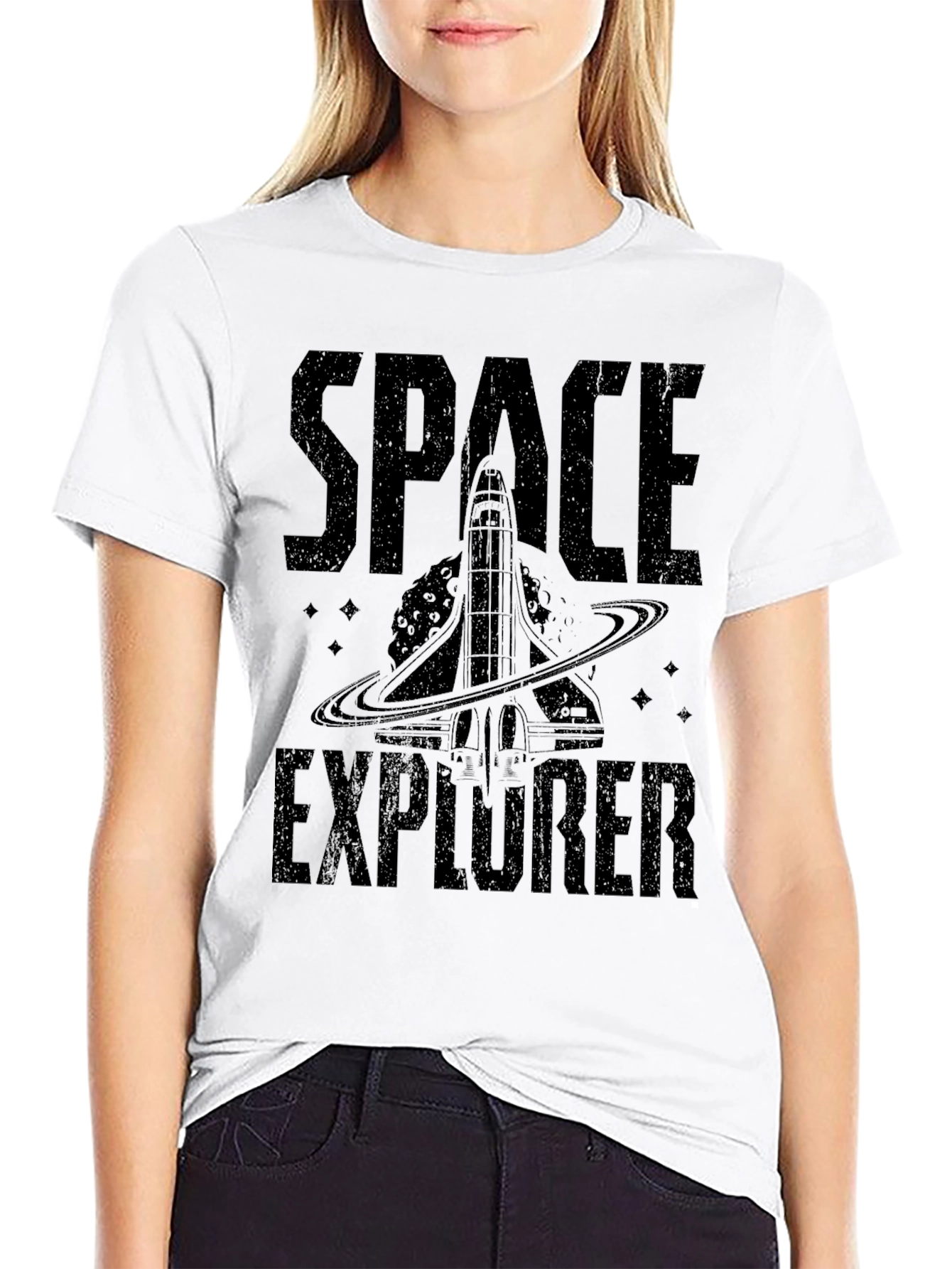 Space Explorer Graphic T-Shirt - Black