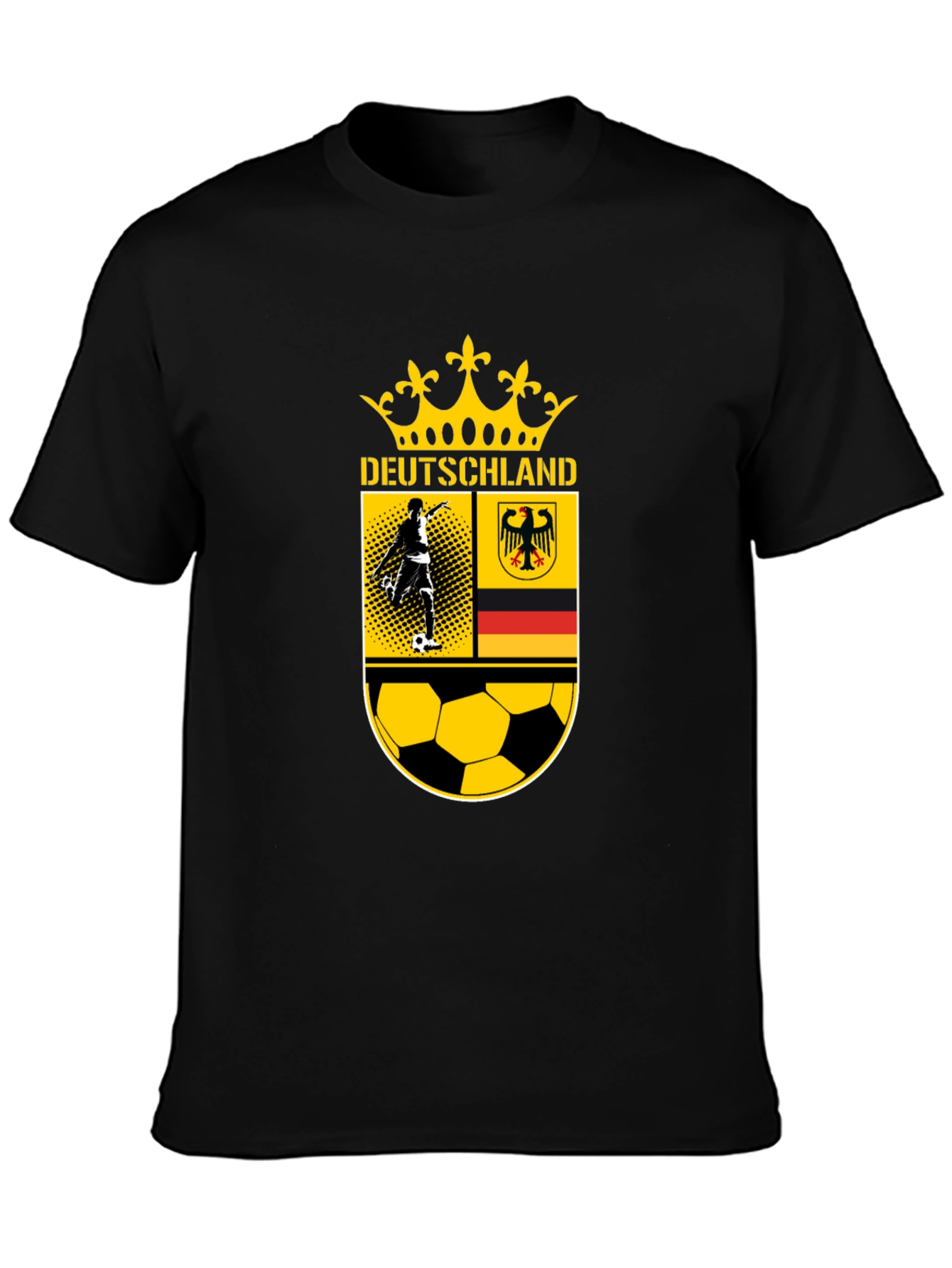 Deutschland Soccer T-Shirt - Black German Football Tee