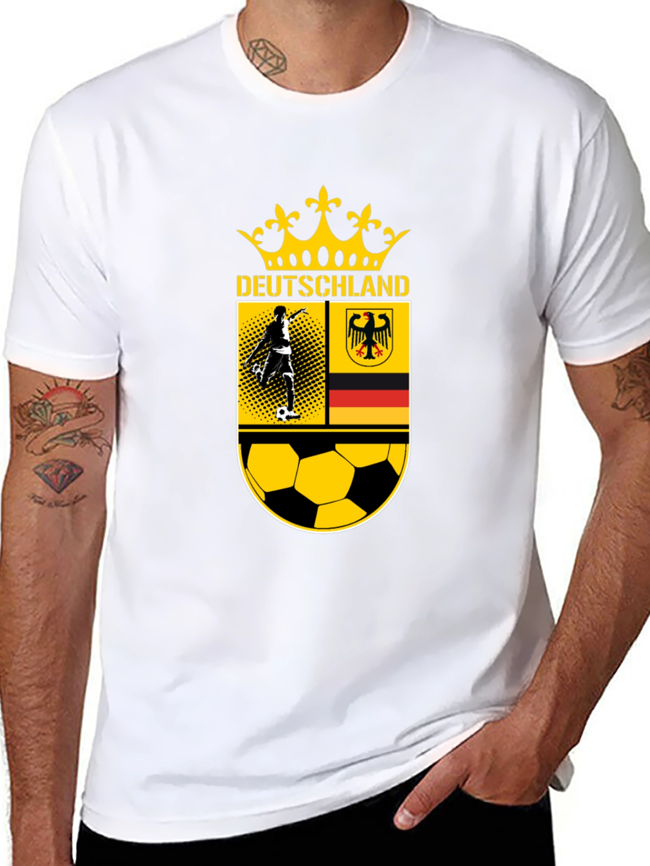 Deutschland Soccer T-Shirt - Black German Football Tee